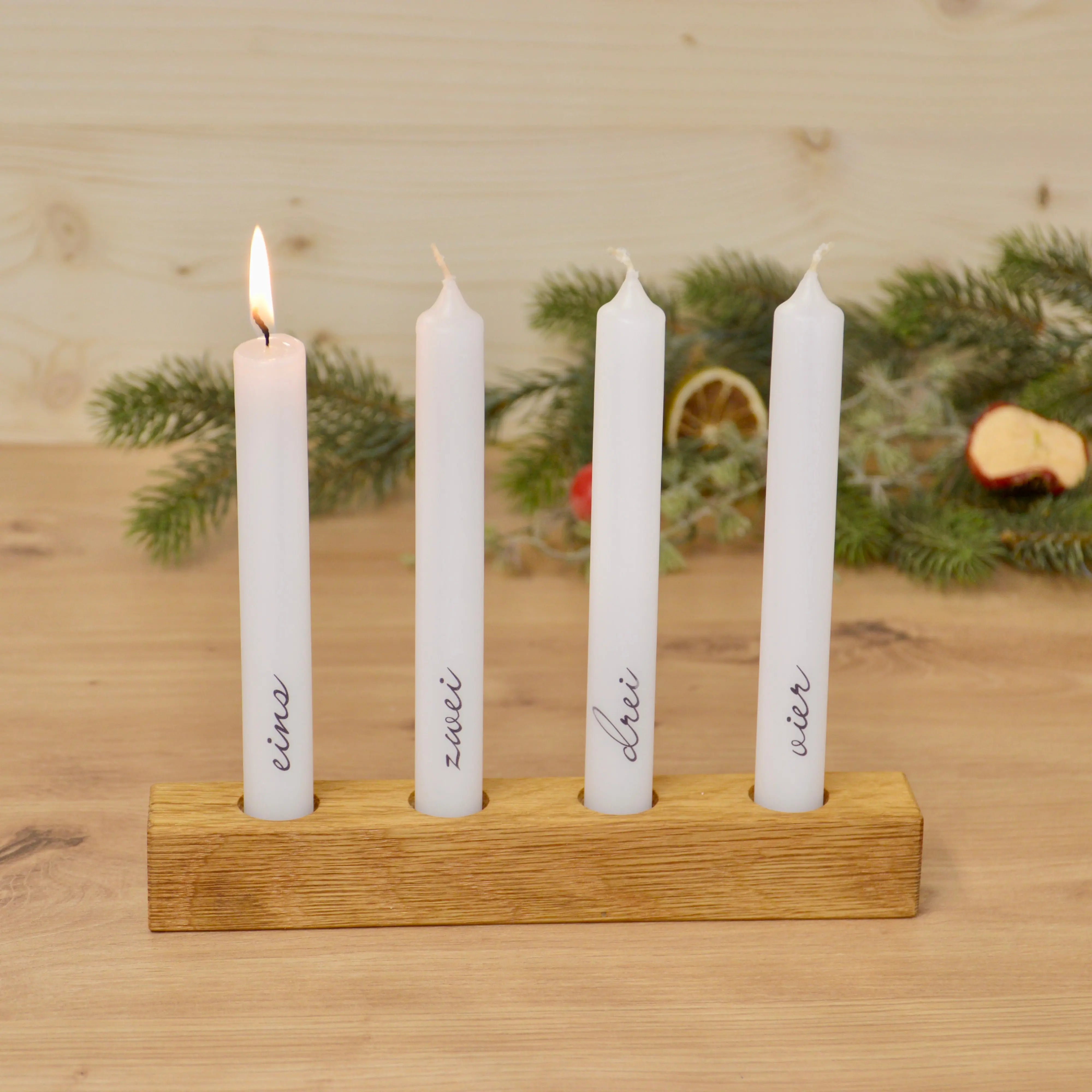 Adventskranz Eiche für Stabkerzen Kerzen fürs Leben