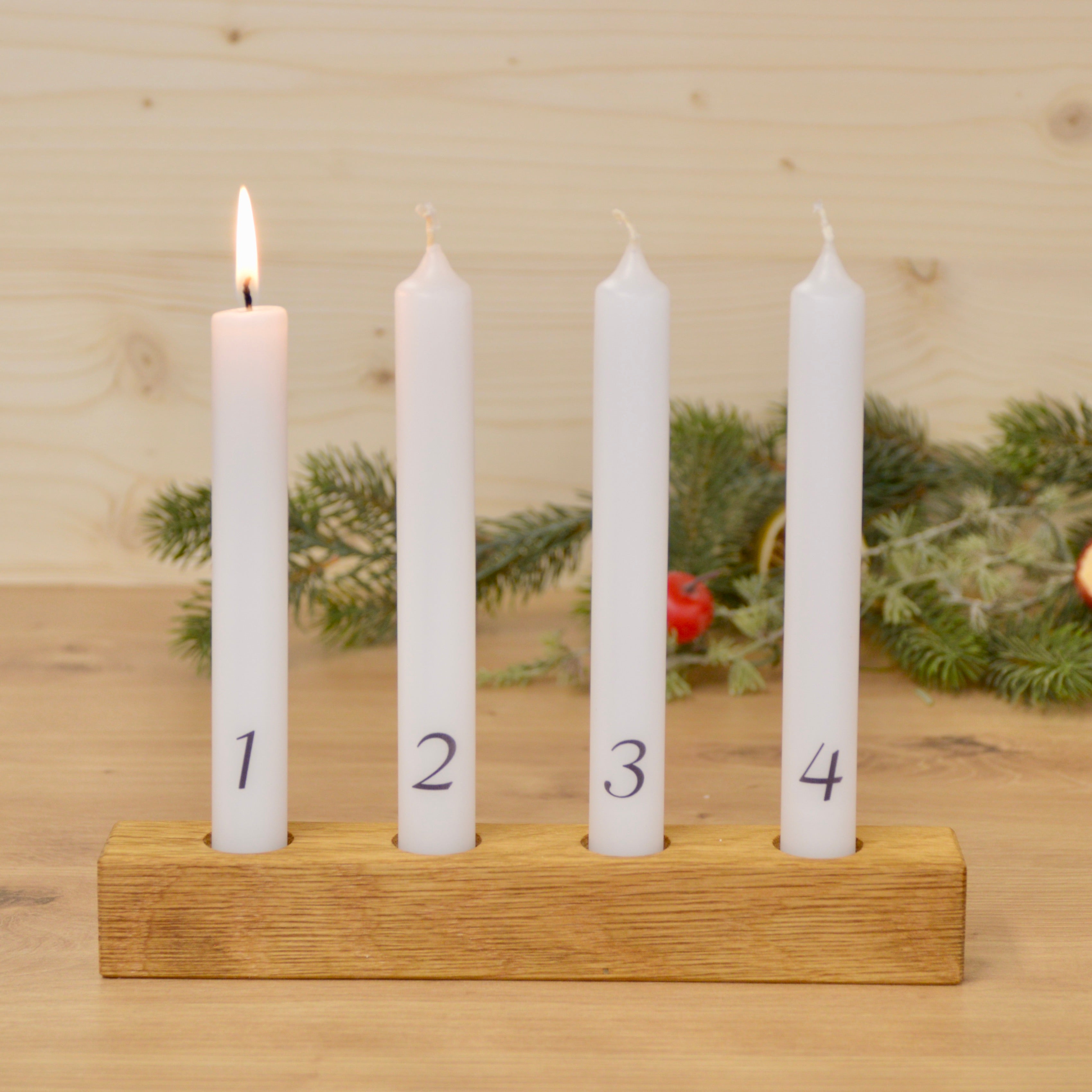 Adventskranz Eiche für Stabkerzen