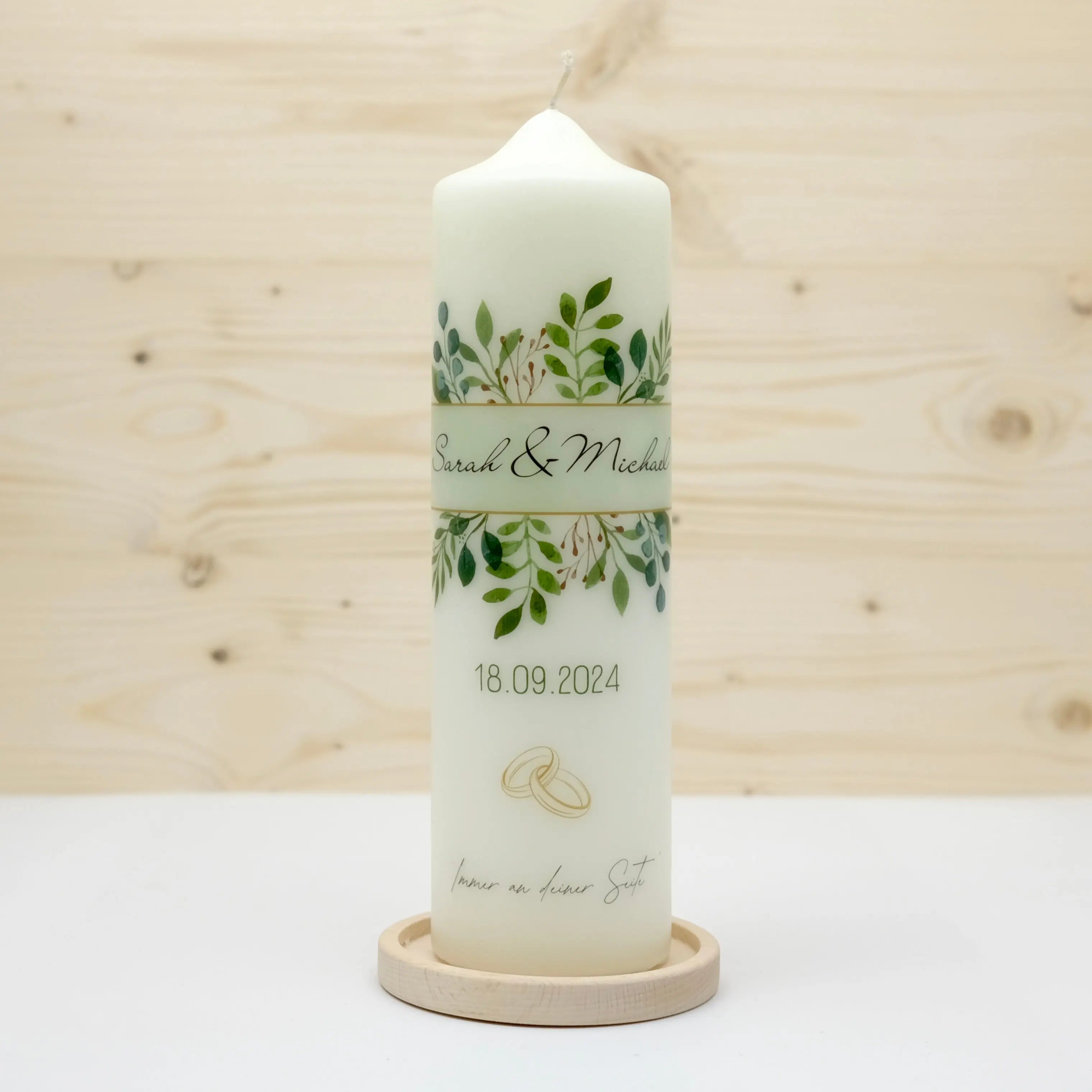 Hochzeitskerze Blätterband