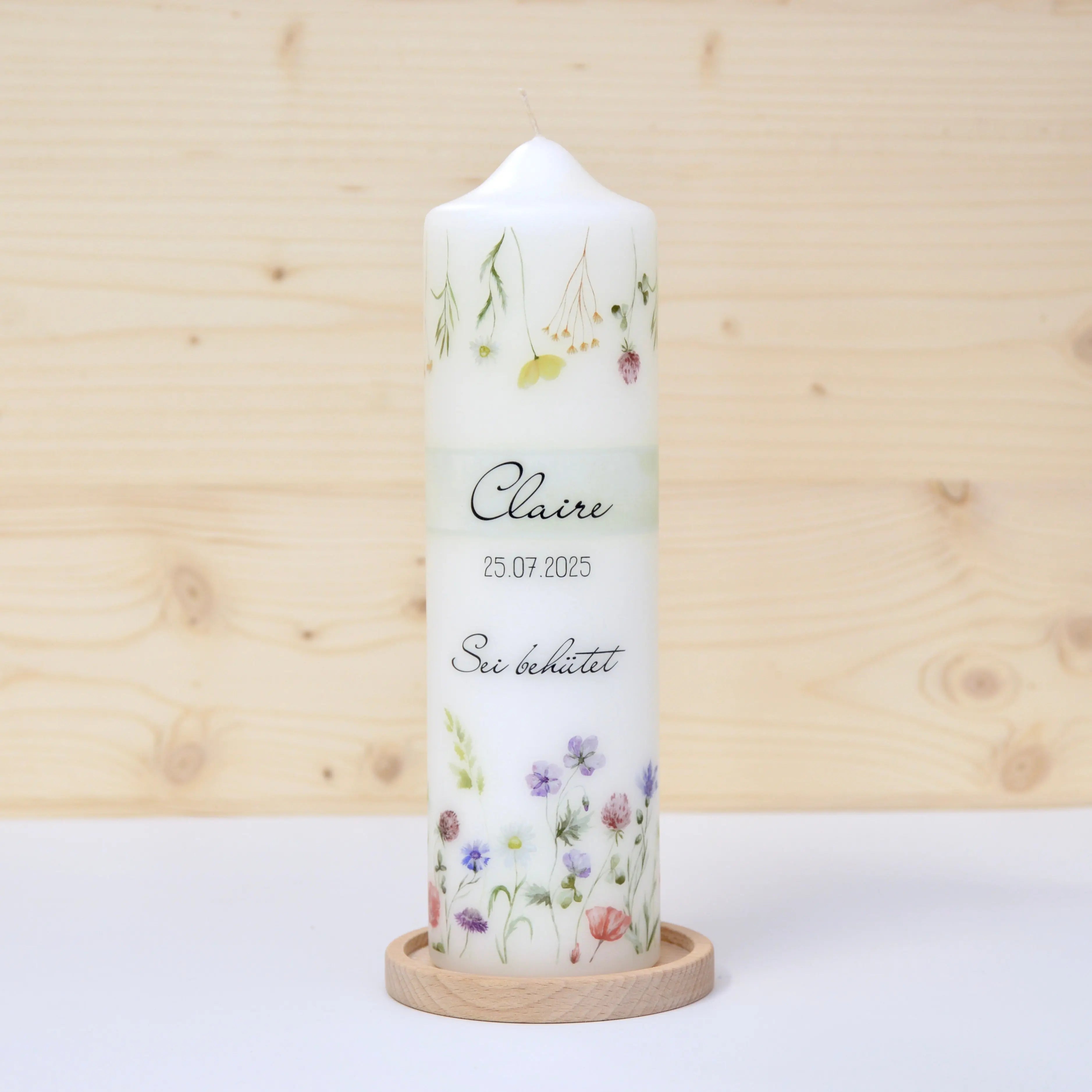 Taufkerze Blumenwiese Claire