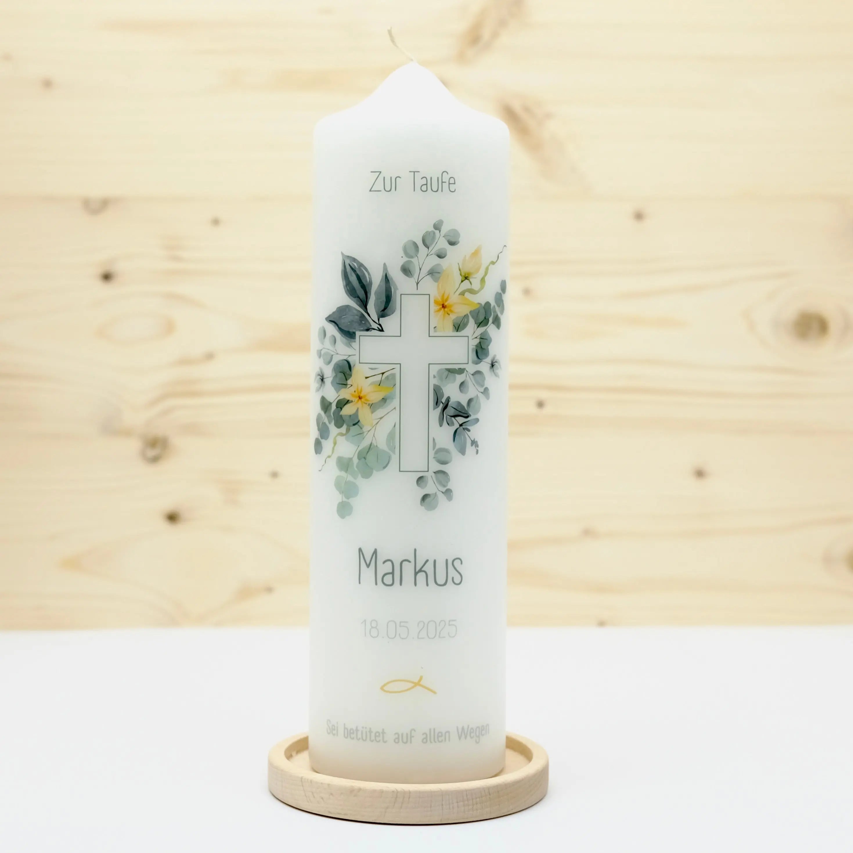 Taufkerze Kreuz Markus