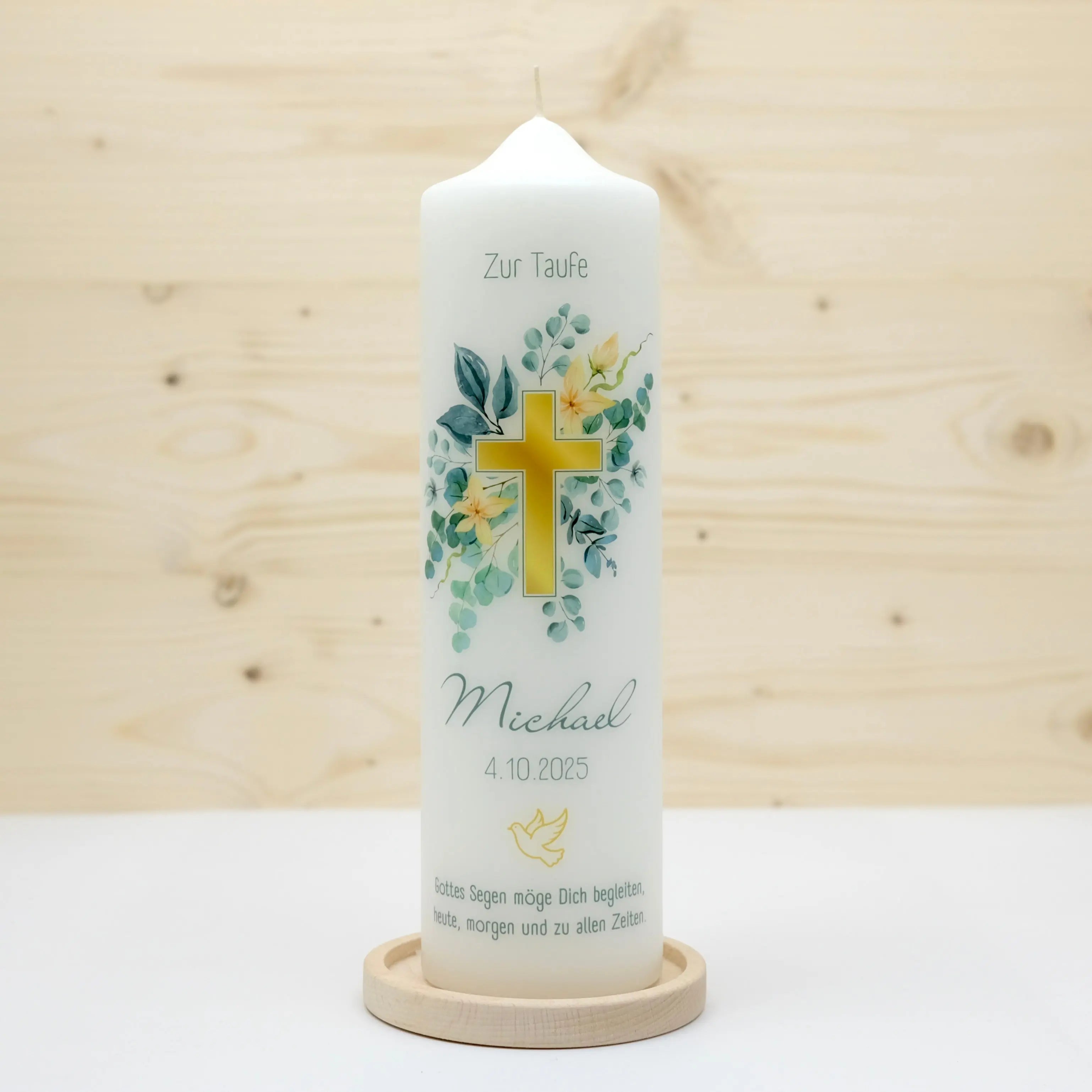 Taufkerze Kreuz Michael