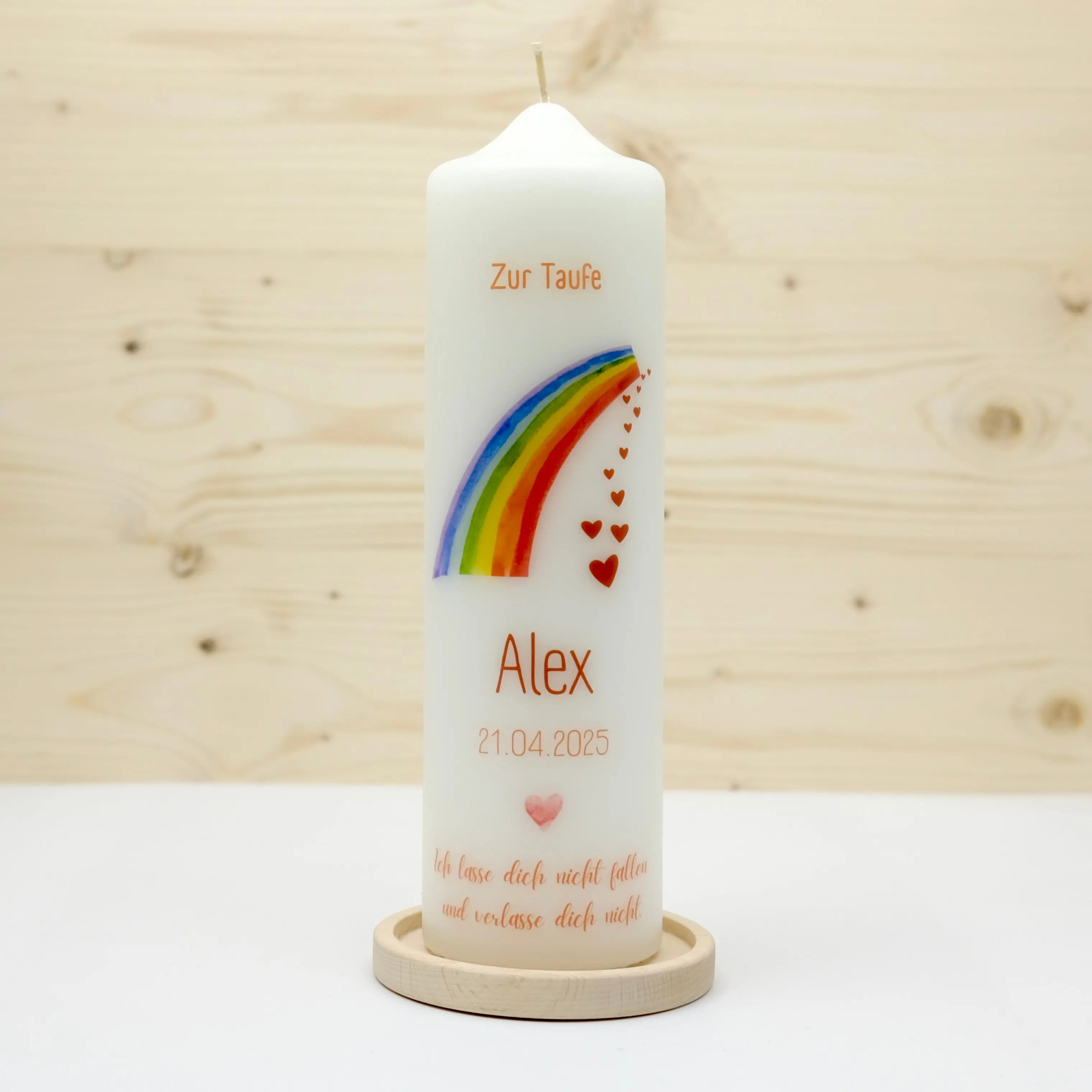 Taufkerze Regenbogen Alex