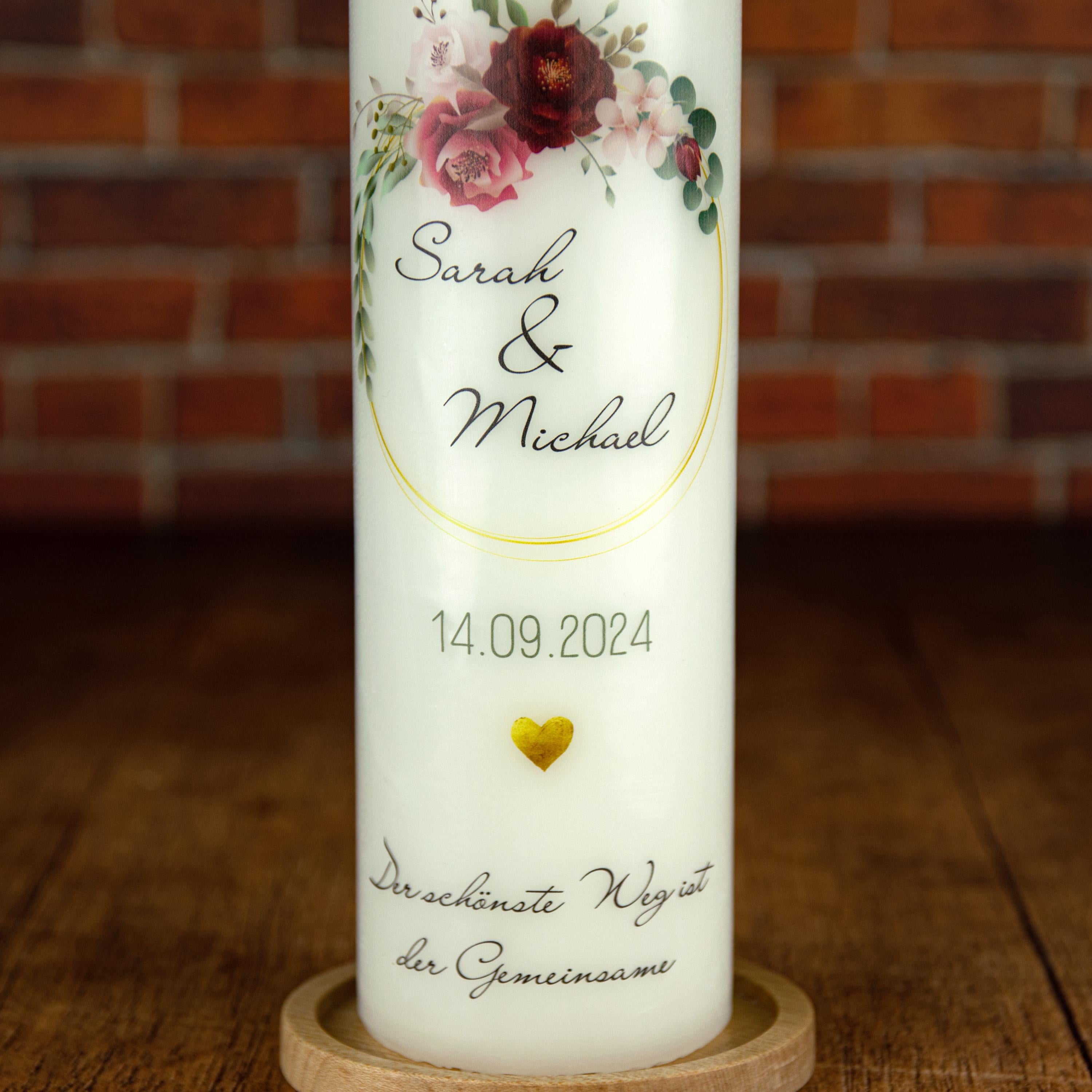 Hochzeitskerze Blumenkranz - individuelle Fertigung - Für die Hochzeit - Traukerze