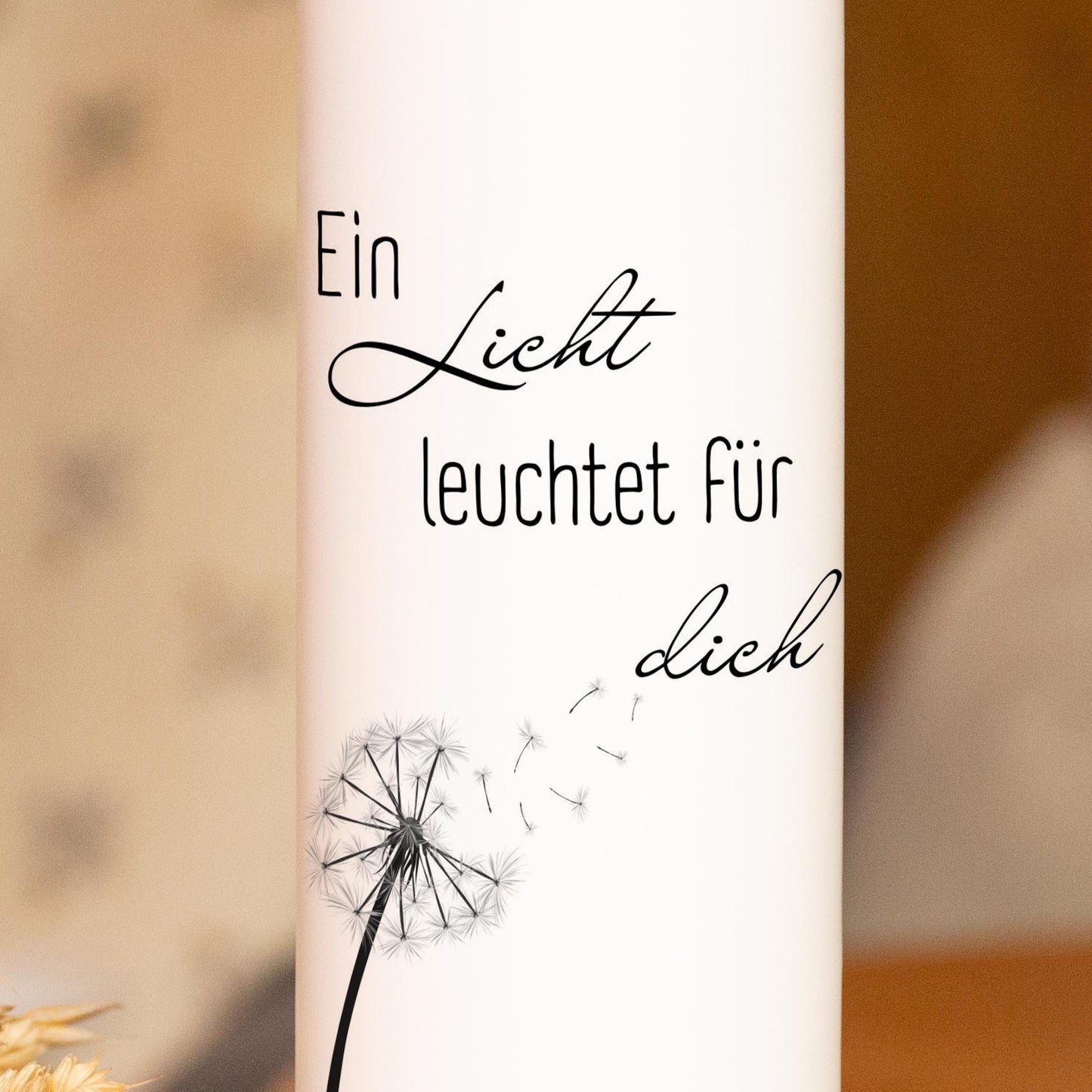 Trauerkerze Pusteblume, Gedenklicht, Geschenk für Trauernde, Trauergeschenk, Kordolenzgeschenk, Geschenk für Angehörige