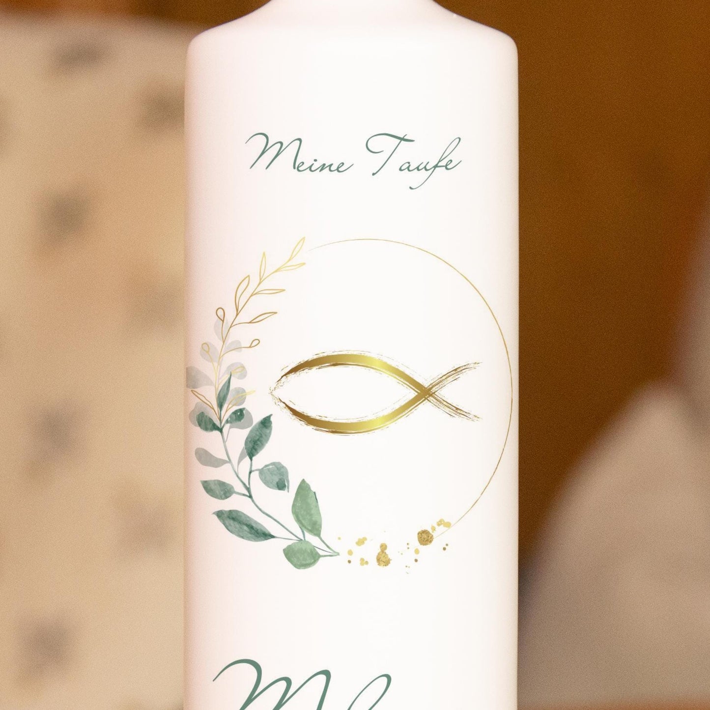 Taufkerze Fisch - Melanie - individuelle Fertigung - Für die Taufe, Kerze zur Taufe, Taufkerze, Personalisierte Taufkerze