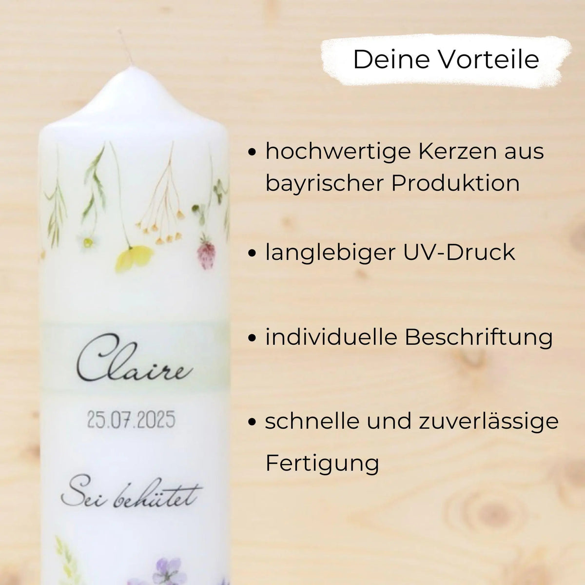 4 Adventskerzen mit skandinavischen Aquarell-Weihnachtsmotiven – Kerzen Set für Adventskranz | Nordic Christmas | Geschenkidee Weihnachten