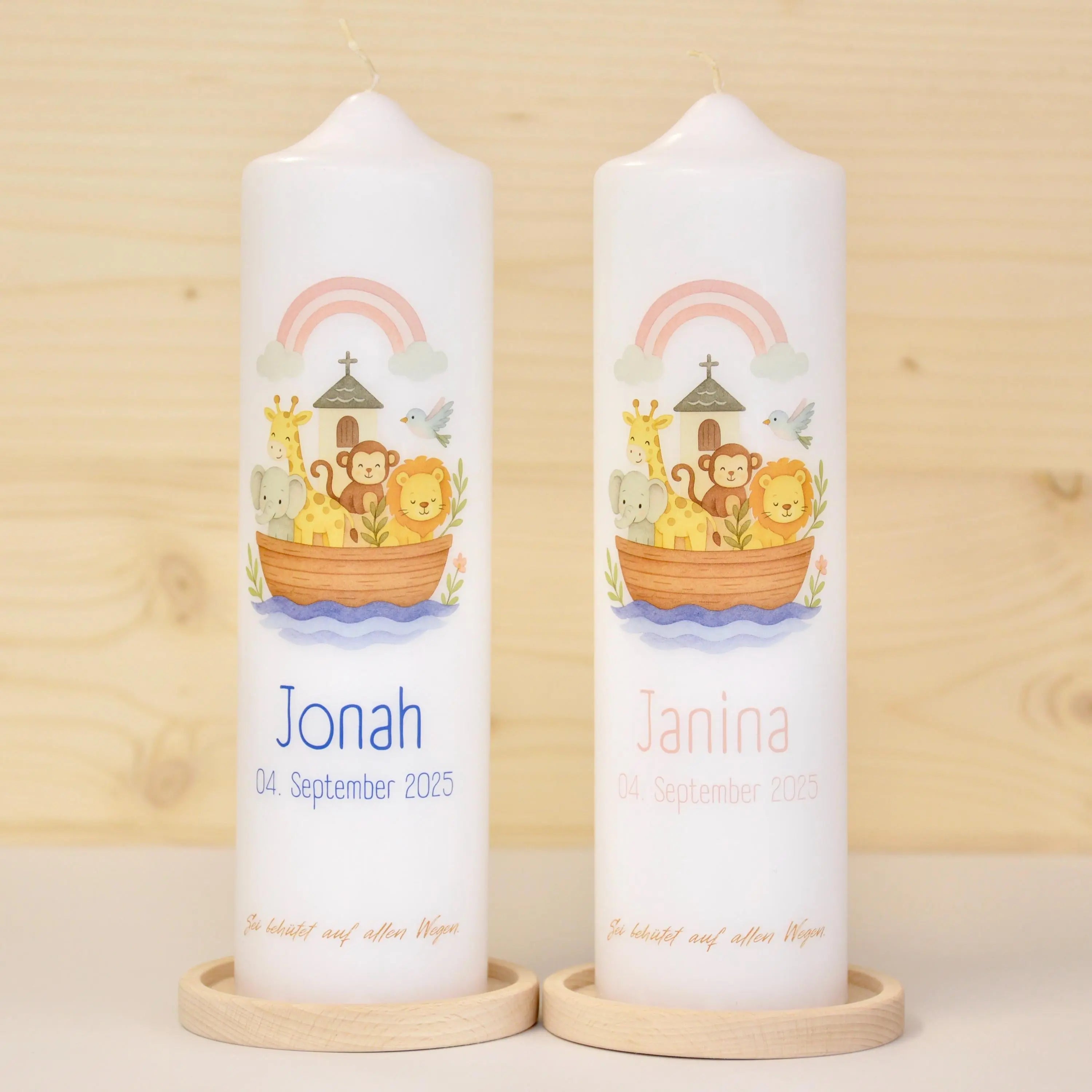 Taufkerze Arche - Jonah - Für die Taufe, Kerze zur Taufe, Taufkerze, Personalisierte Taufkerze, Taufkerze Junge, Taufkerze für Mödchen