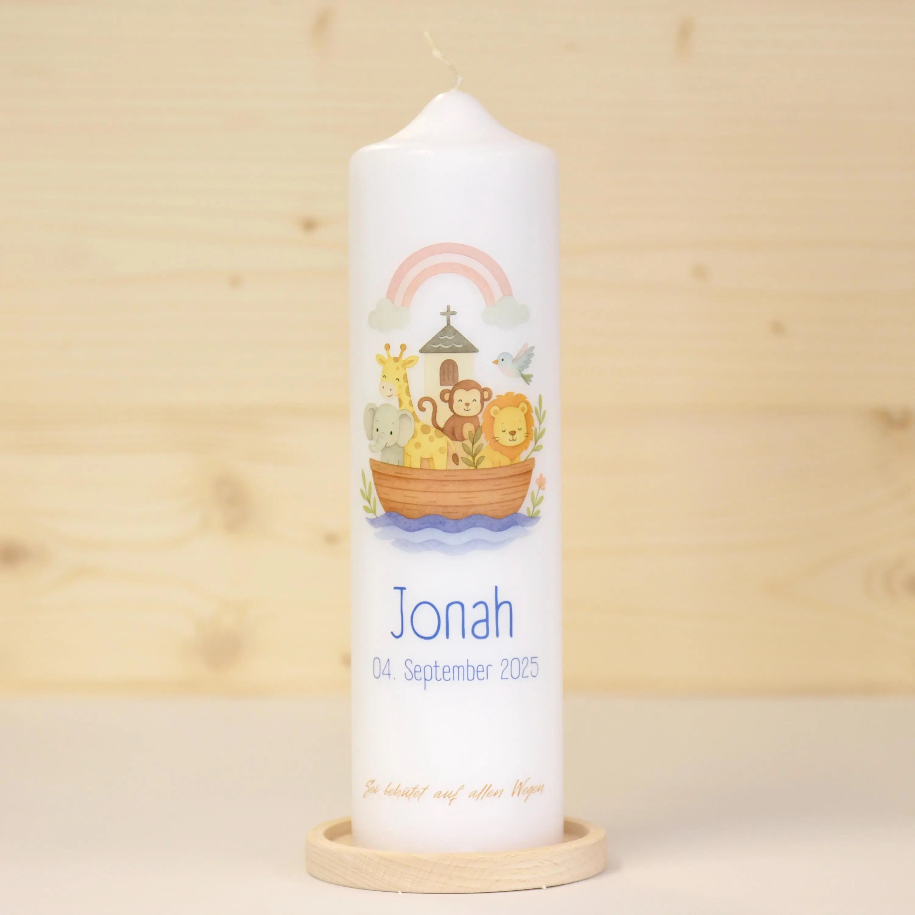 Taufkerze Arche - Jonah - Für die Taufe, Kerze zur Taufe, Taufkerze, Personalisierte Taufkerze, Taufkerze Junge, Taufkerze für Mödchen