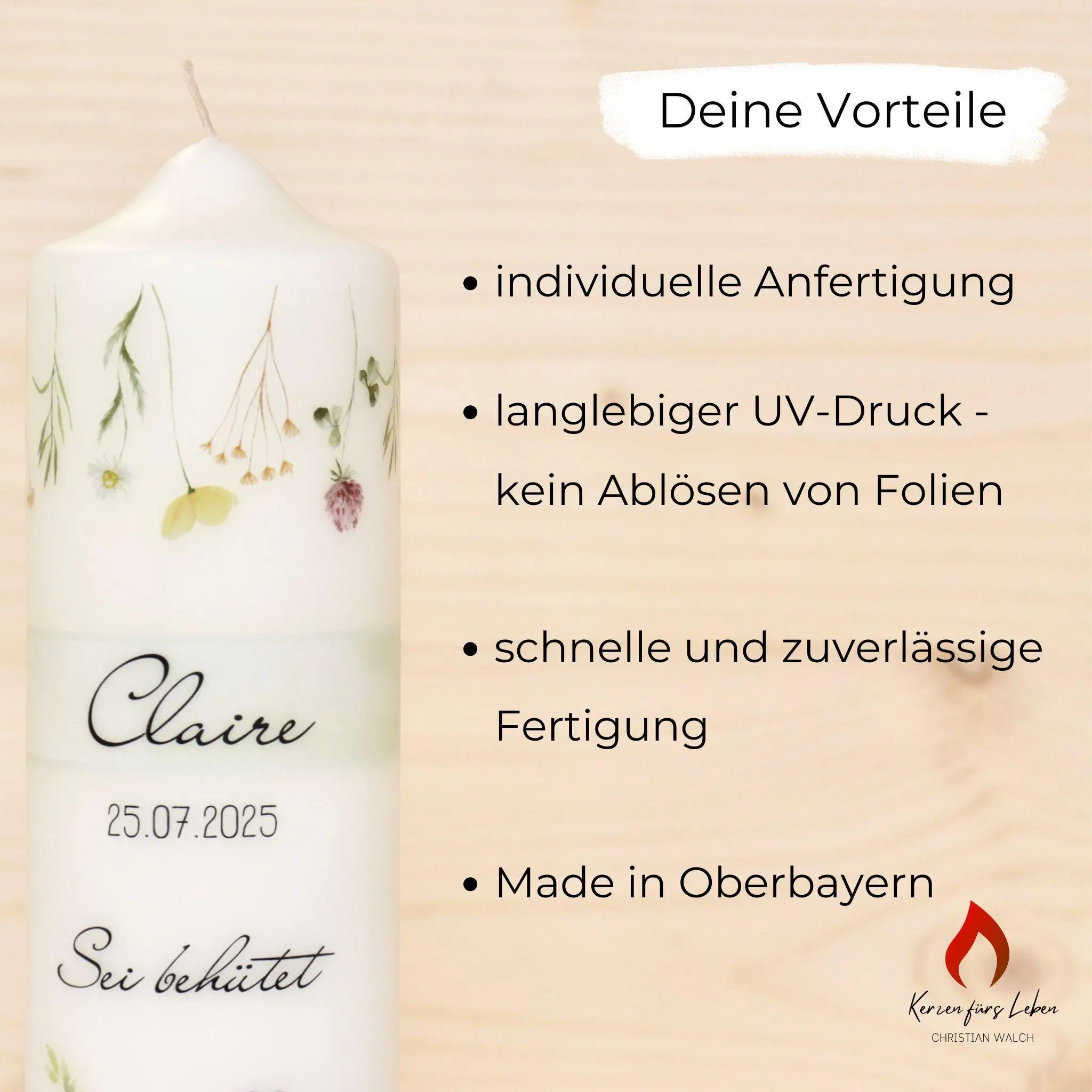 Hochzeitskerze - Rubin Herzen - individuelle Fertigung - Für die Hochzeit - Traukerze - Trauung Kerze