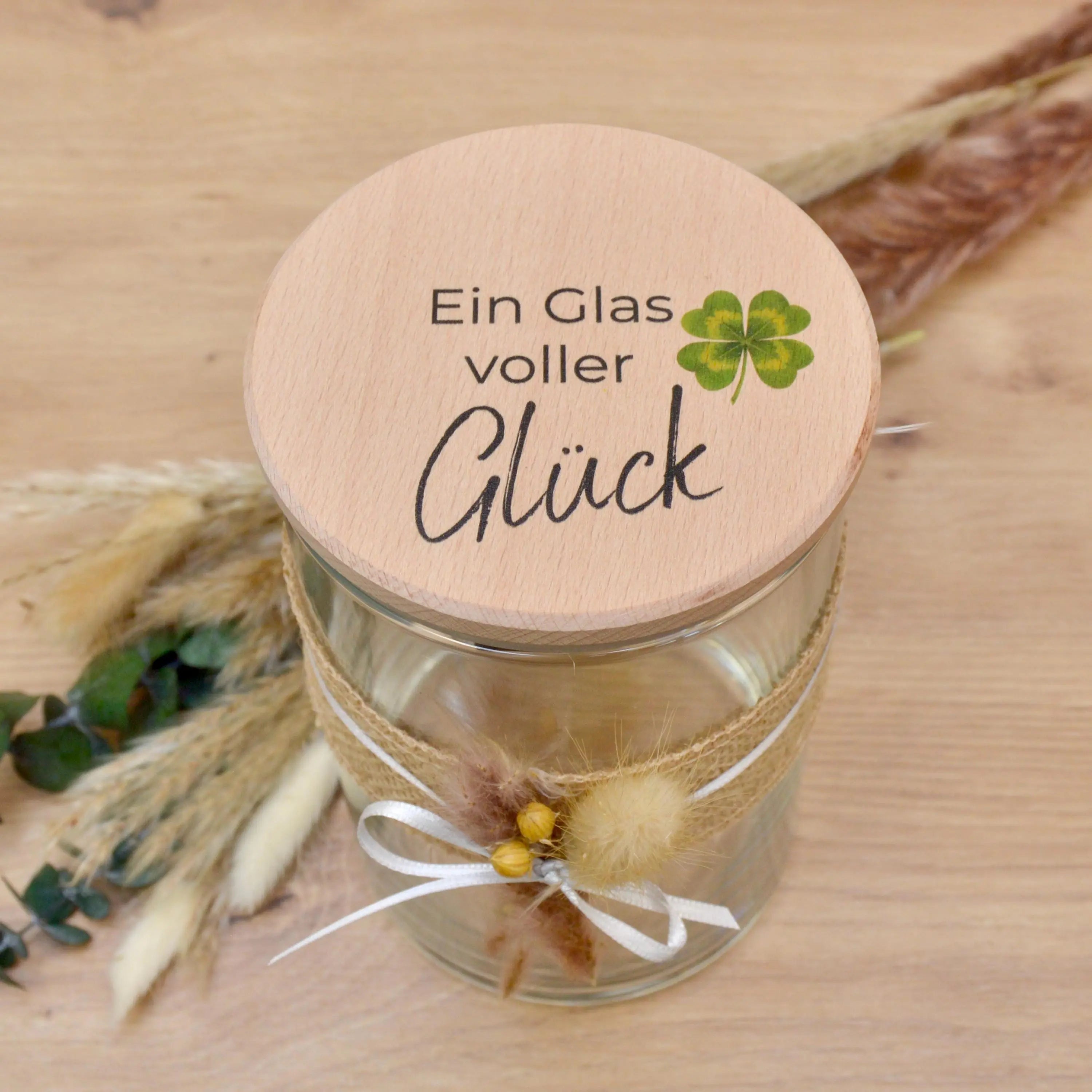 Aufbewahrungsglas "Ein Glas voller Glück" – Geschenkidee zum Geburtstag, Weihnachten, Hochzeit oder einfach so