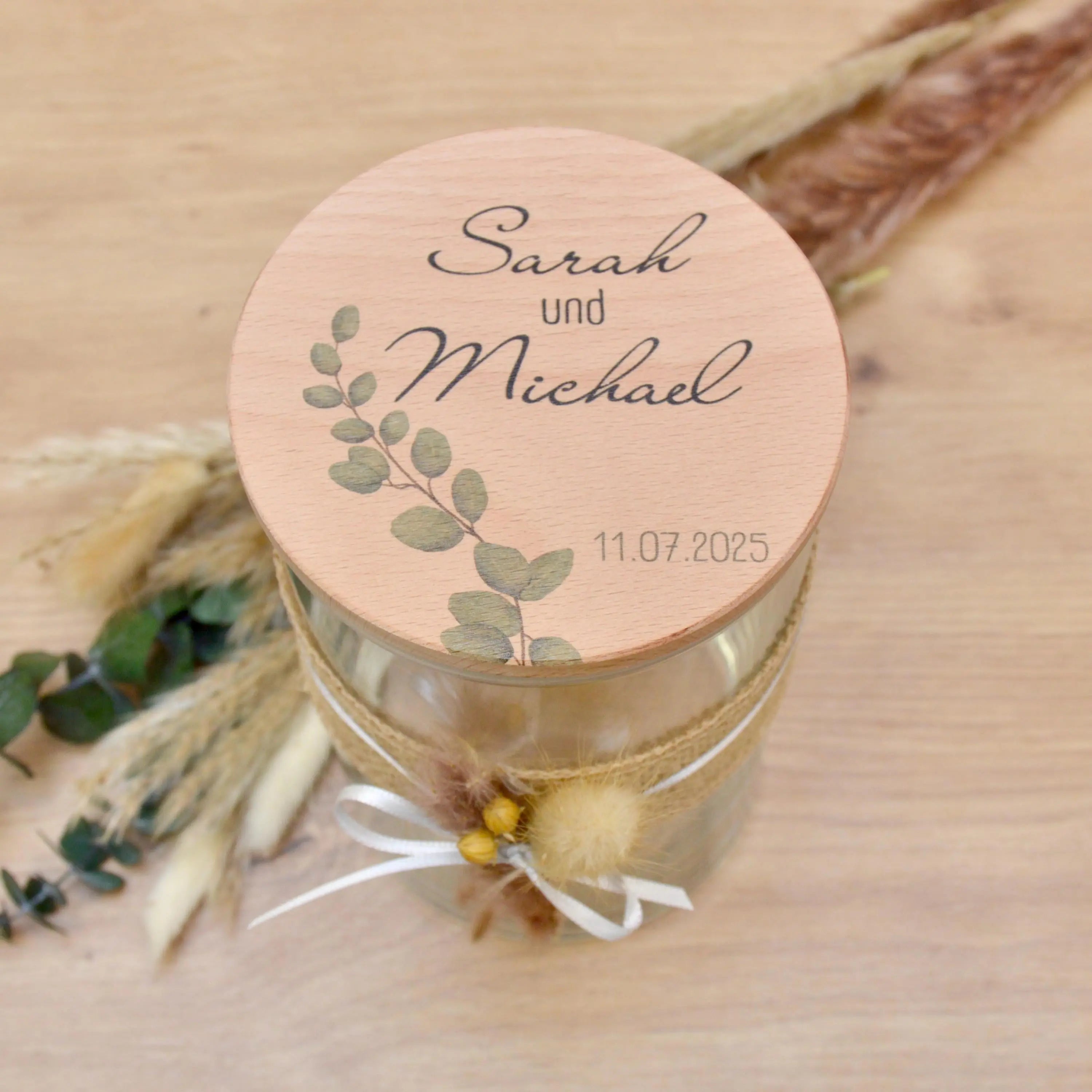 Aufbewahrungsglas zur Hochzeit – Geschenkidee für Paare zu Weihnachten, Hochzeit oder einfach so, Geschenkglas