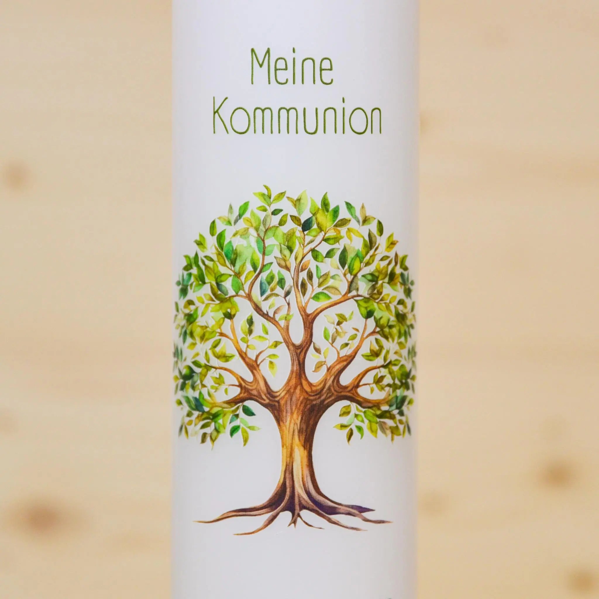 Personalisierte Kommunionkerze Lebensbaum Markus – Mit Name, Datum & Spruch – Kerze zur Erstkommunion - Erstkommunion