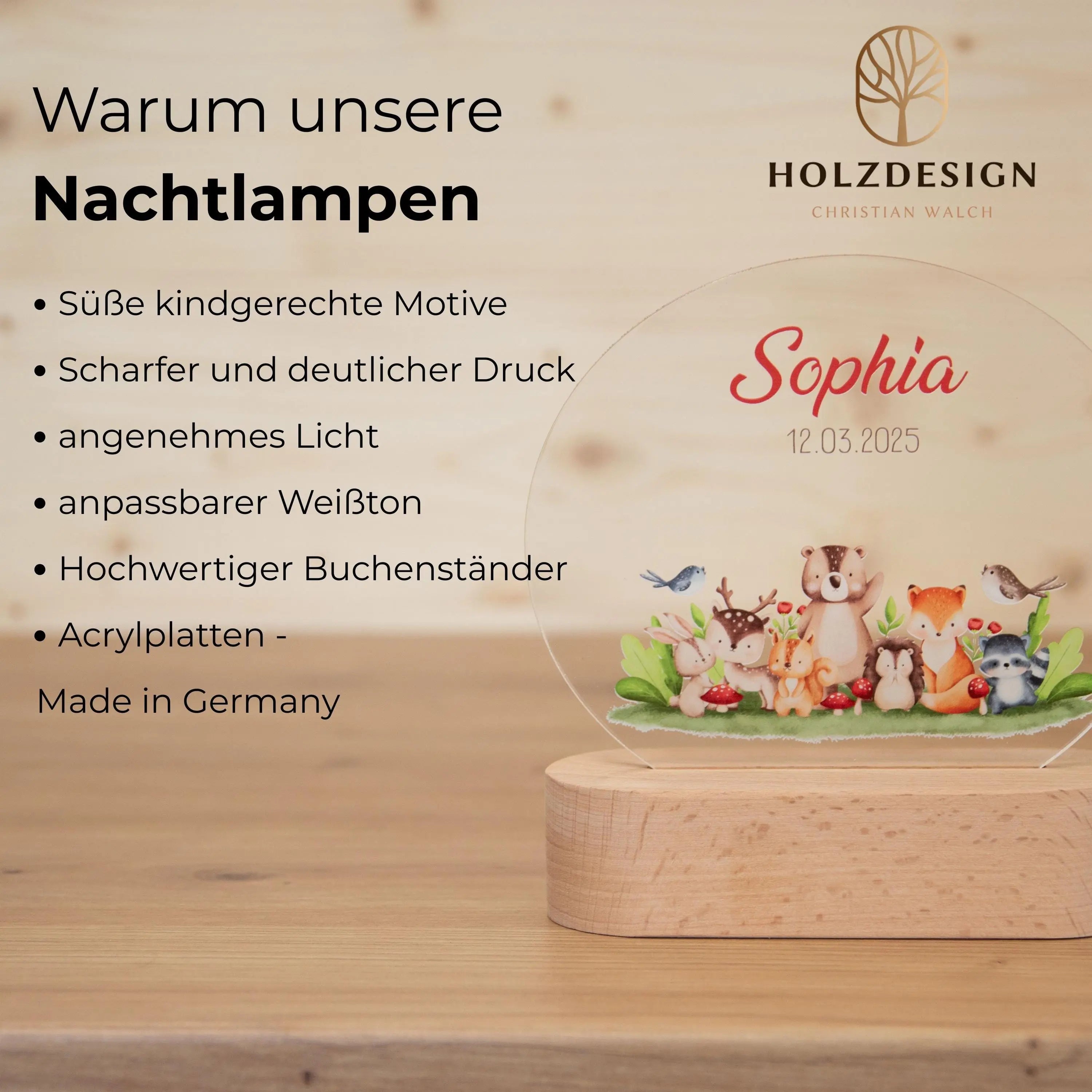 Personalisierte Nachtlampe Bär Simon, Babygeschenk Geburt, Geschenk zur Geburt, Taufgeschenk, Geburtstagsgeschenk, Nachtlicht Kinder