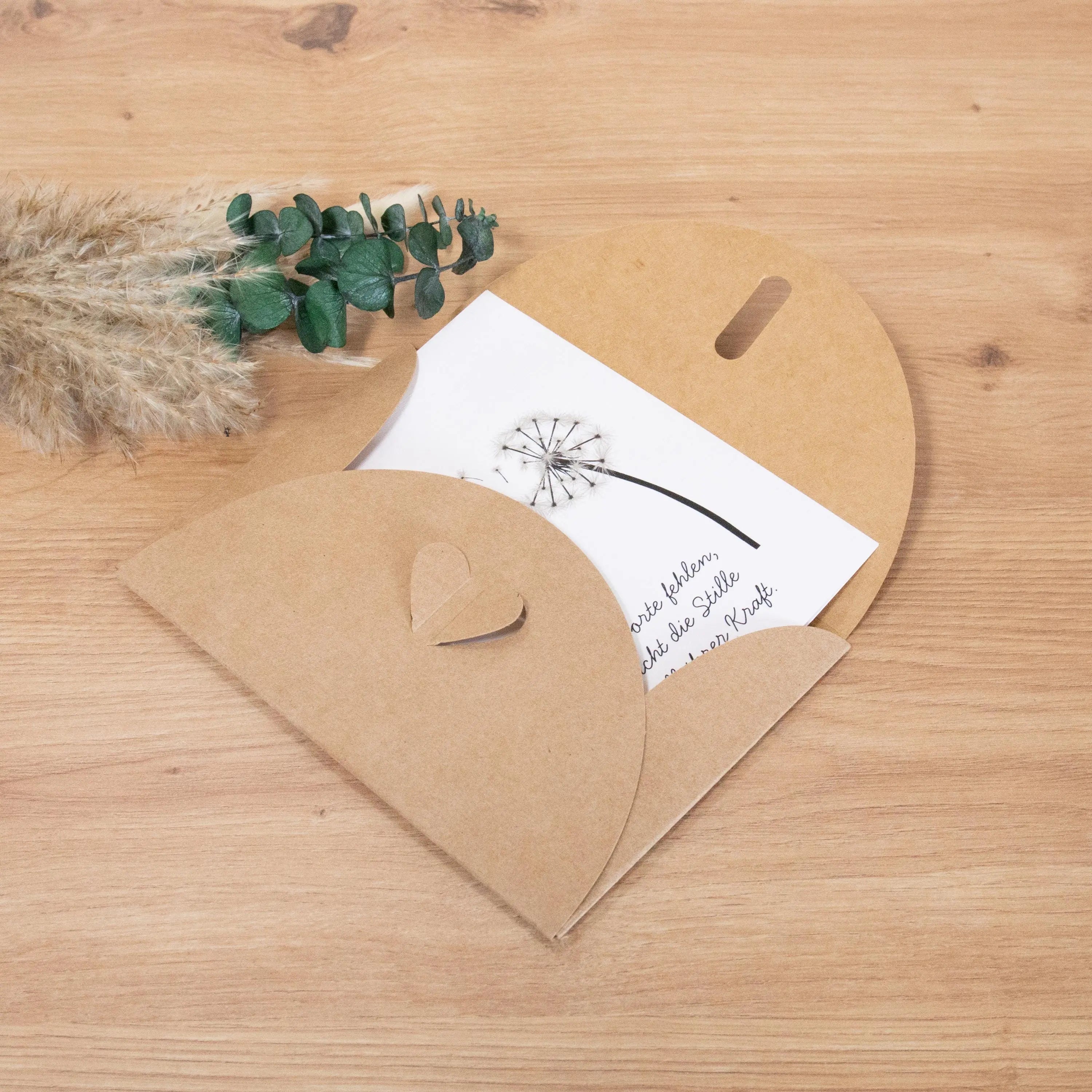 Trauerkerze mit Holz - Meine Seele - Geschenkset nach Wahl, Gedenklicht, Geschenk für Trauernde, Trauergeschenk, Karte, Kuvert
