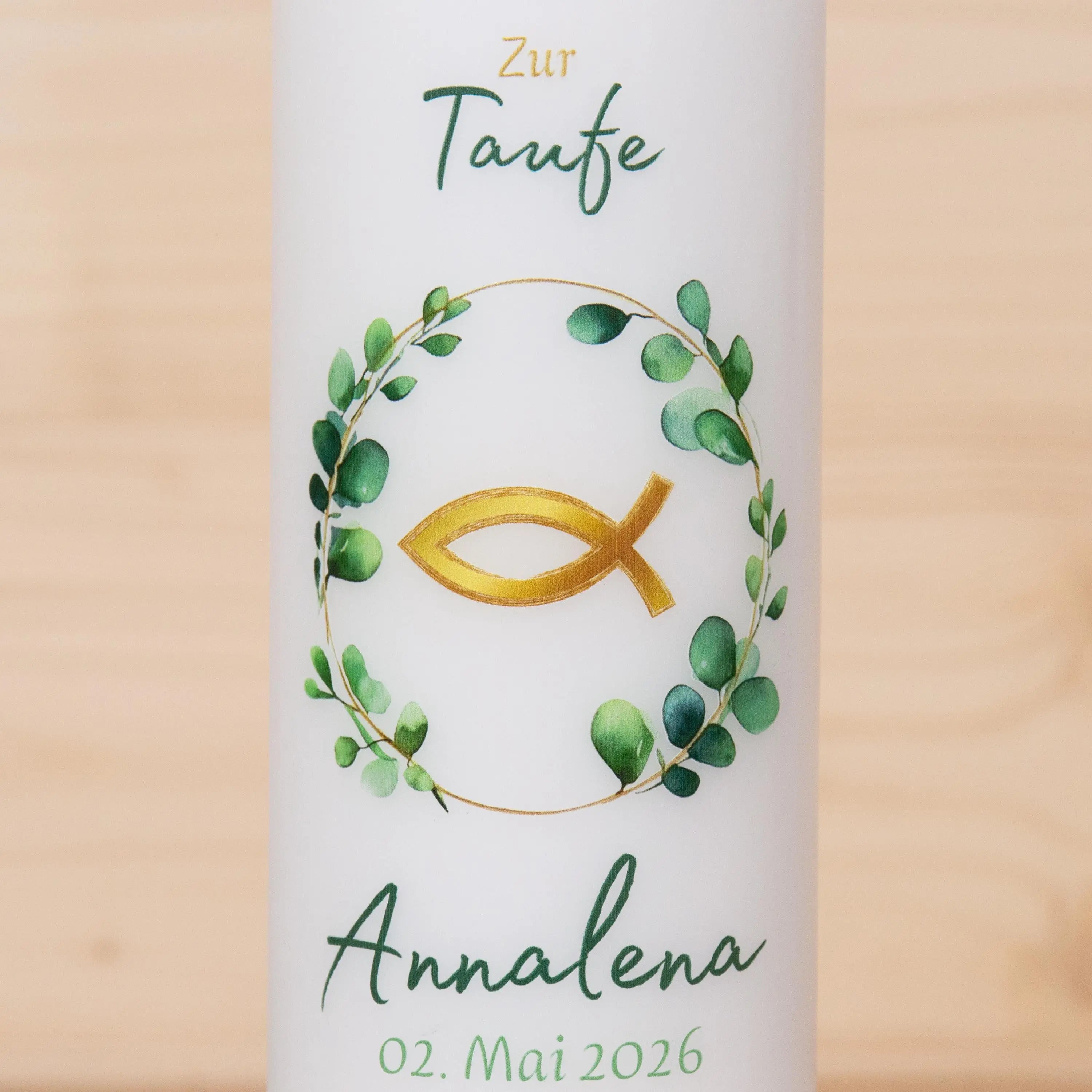 personalisierte Taufkerze Fisch - Annalena - Geschenk zur Taufe - Für die Taufe, Kerze zur Taufe, Taufkerze, Personalisierte Taufkerze