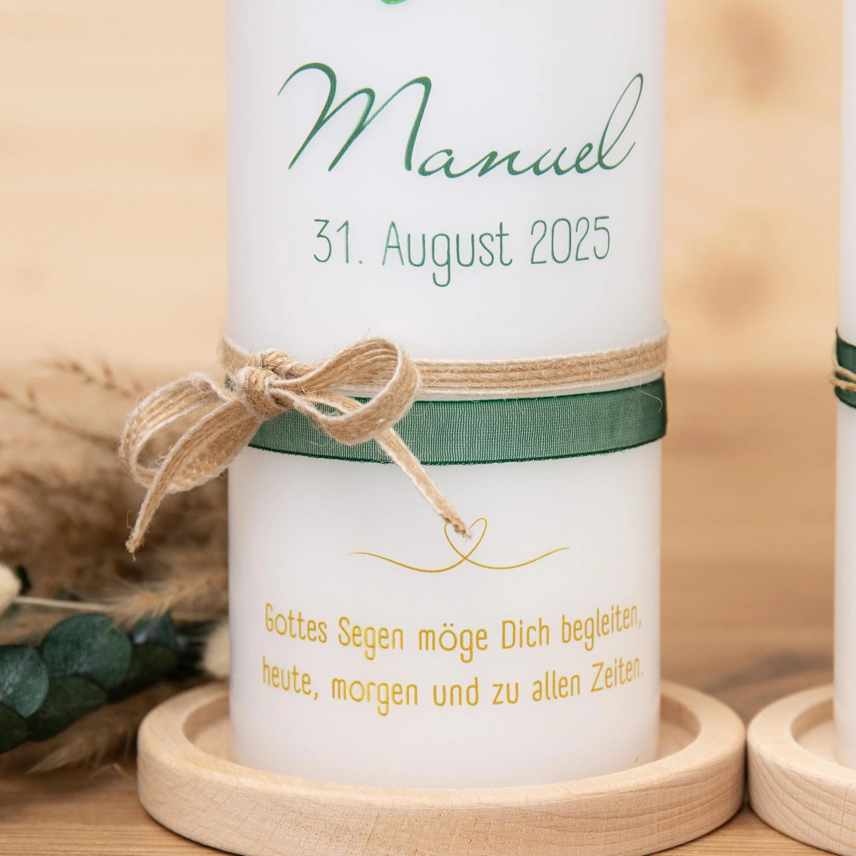 personalisierte Taufkerze - mit Fisch oder Taube als Motiv - Gratis Bänder ! - Geschenk zur Taufe - Taufe, Kerze zur Taufe, Taufkerze