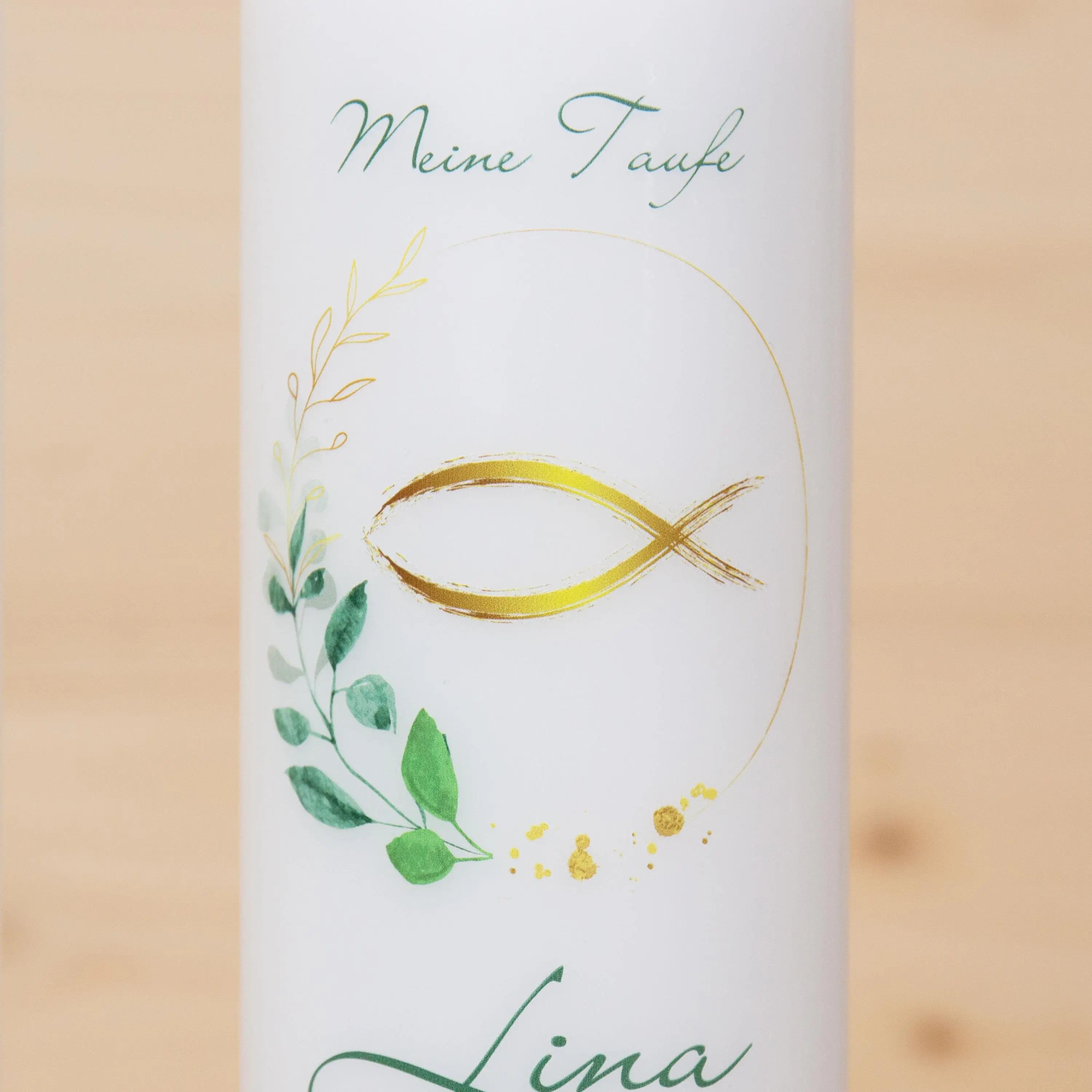 personalisierte Taufkerze - mit Fisch oder Taube als Motiv - Gratis Bänder ! - Geschenk zur Taufe - Taufe, Kerze zur Taufe, Taufkerze