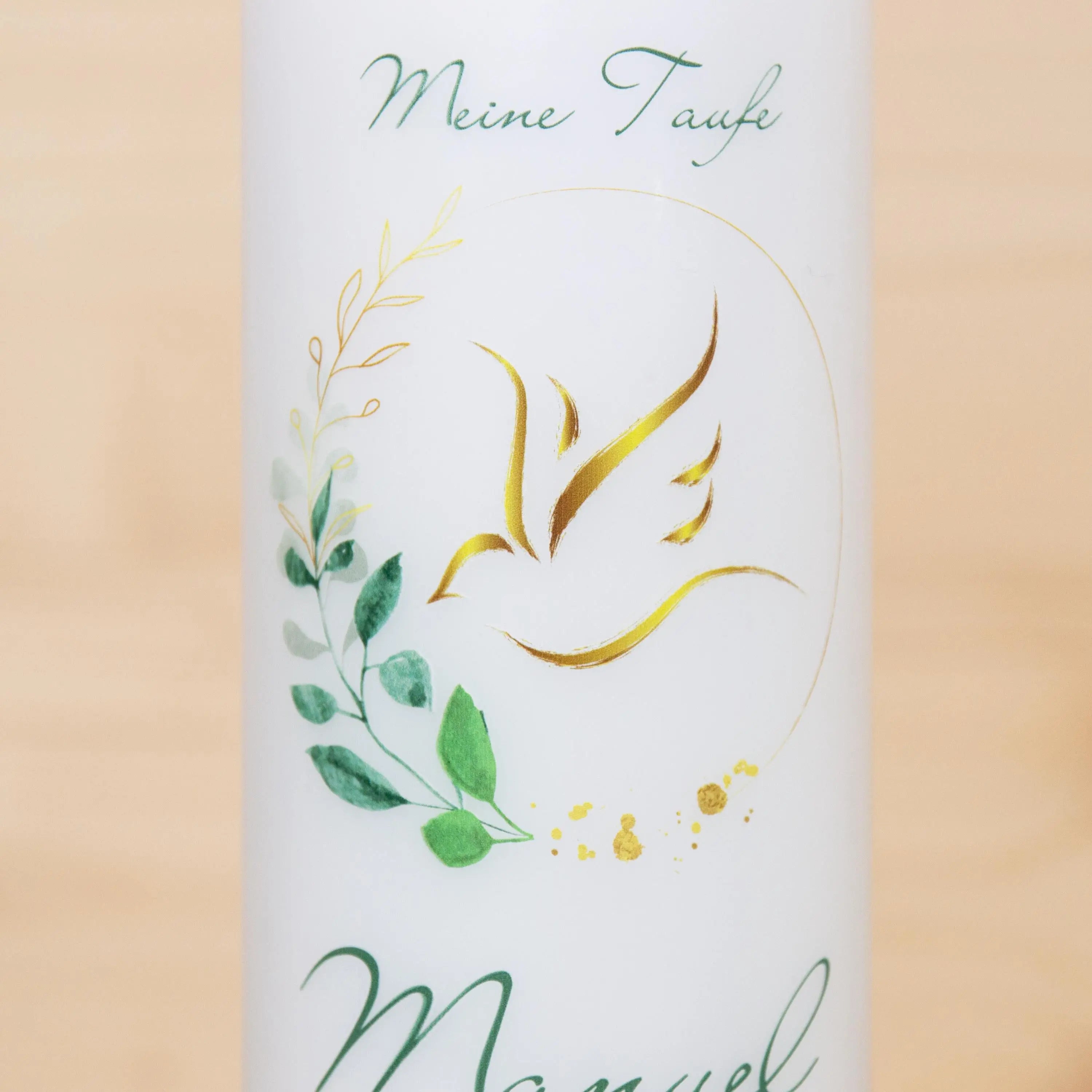 personalisierte Taufkerze - mit Fisch oder Taube als Motiv - Gratis Bänder ! - Geschenk zur Taufe - Taufe, Kerze zur Taufe, Taufkerze