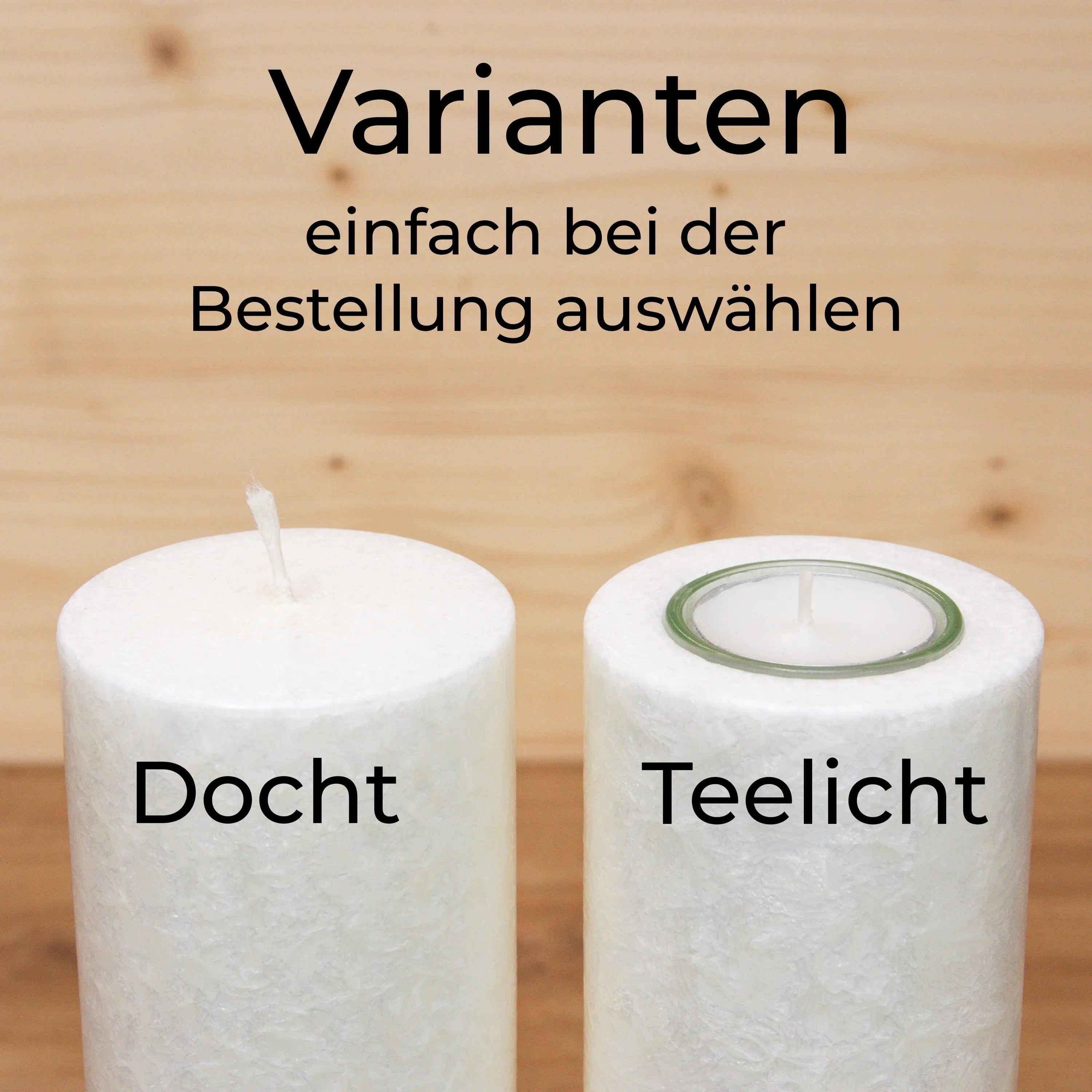 Taufkerze mit Holz - Blatt Kreuz Leon - individuelle Fertigung - Für die Taufe - Geschenk zur Taufe - Holzkerze