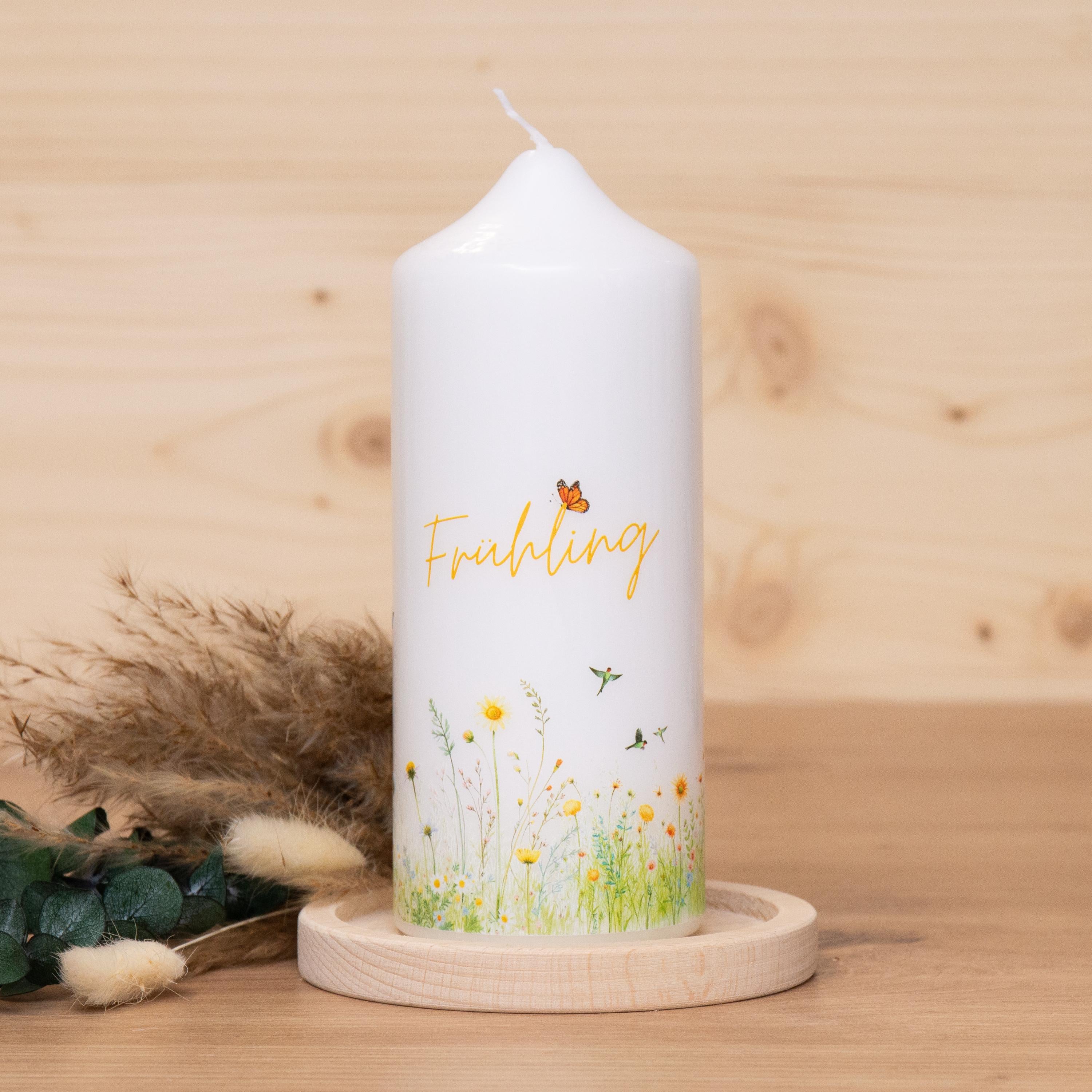 Osterkerze Frühling | | Kerze mit Frühlingsmotiv | Kerze Frühling | Geschenkkerze | Geschenkset | 150x60mm