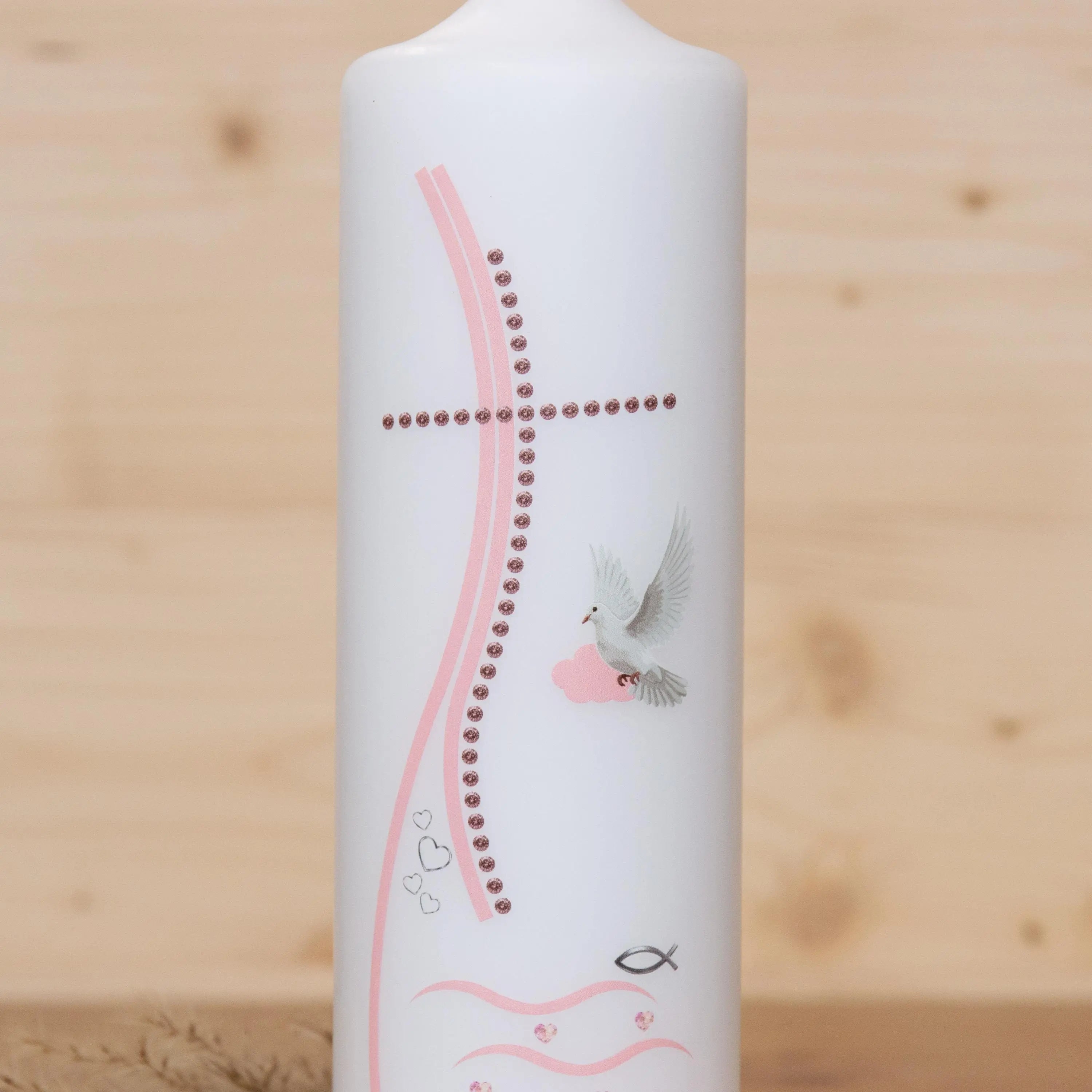 Taufkerze Kreuz - Theresa - Geschenk zur Taufe - Für die Taufe, Kerze zur Taufe, Taufkerze, Personalisierte Taufkerze