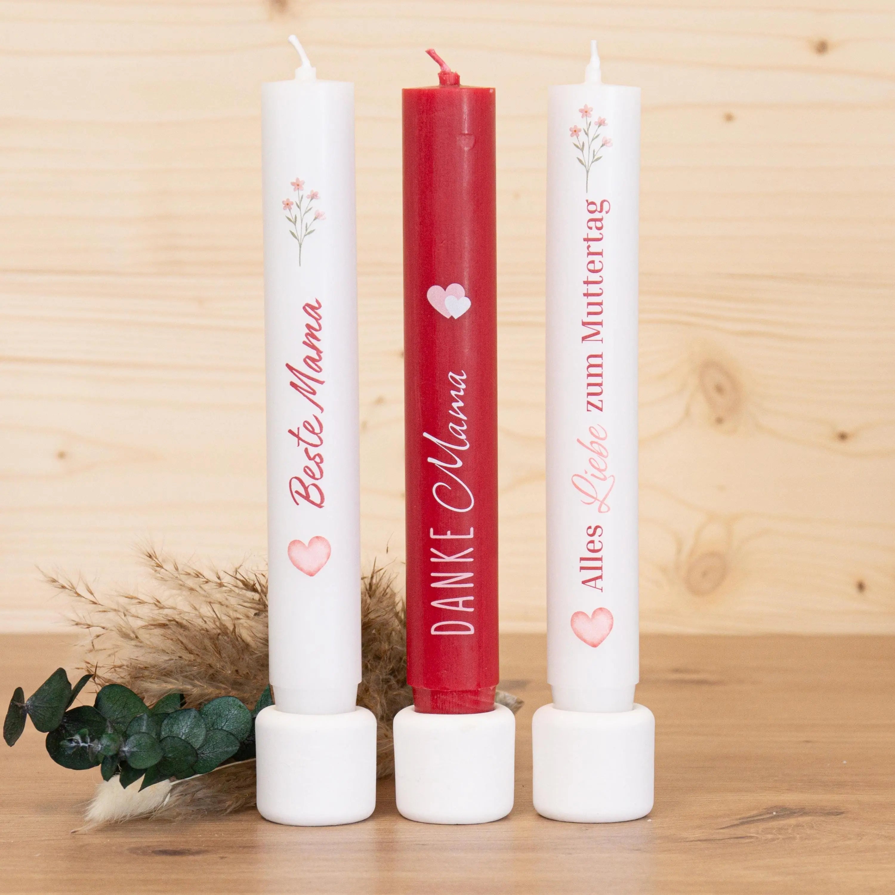 Stabkerzen zum Muttertag - verschiedene Motive | Geschenk zum Muttertag | Muttertagsgeschenk | 180x26mm