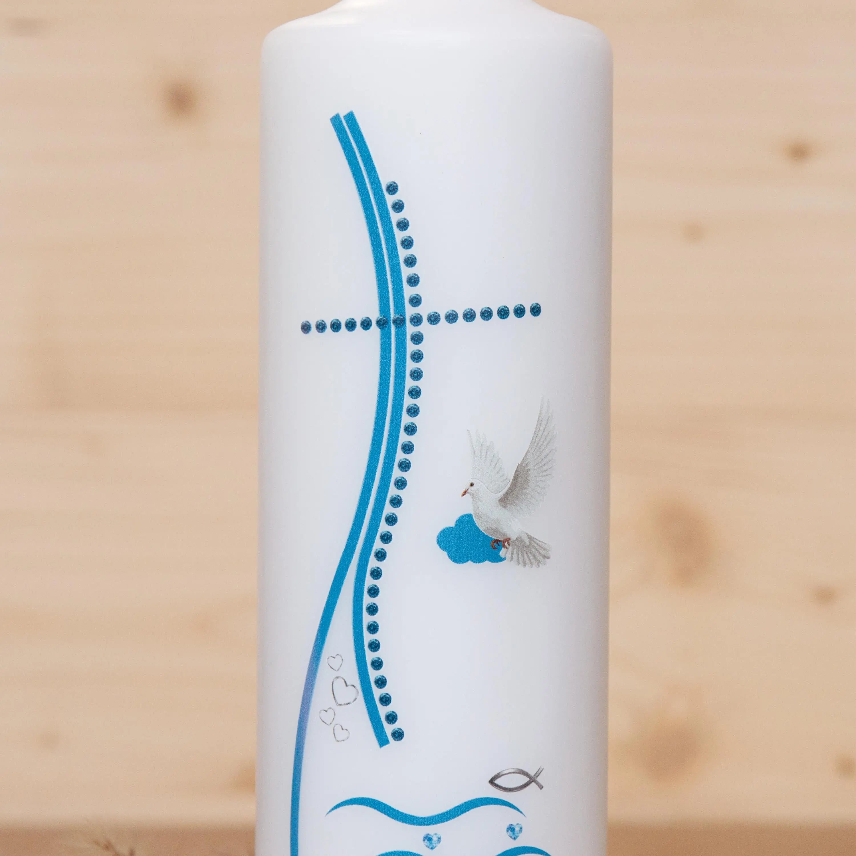 Taufkerze Kreuz - Tim - Geschenk zur Taufe - Für die Taufe, Kerze zur Taufe, Taufkerze, Personalisierte Taufkerze