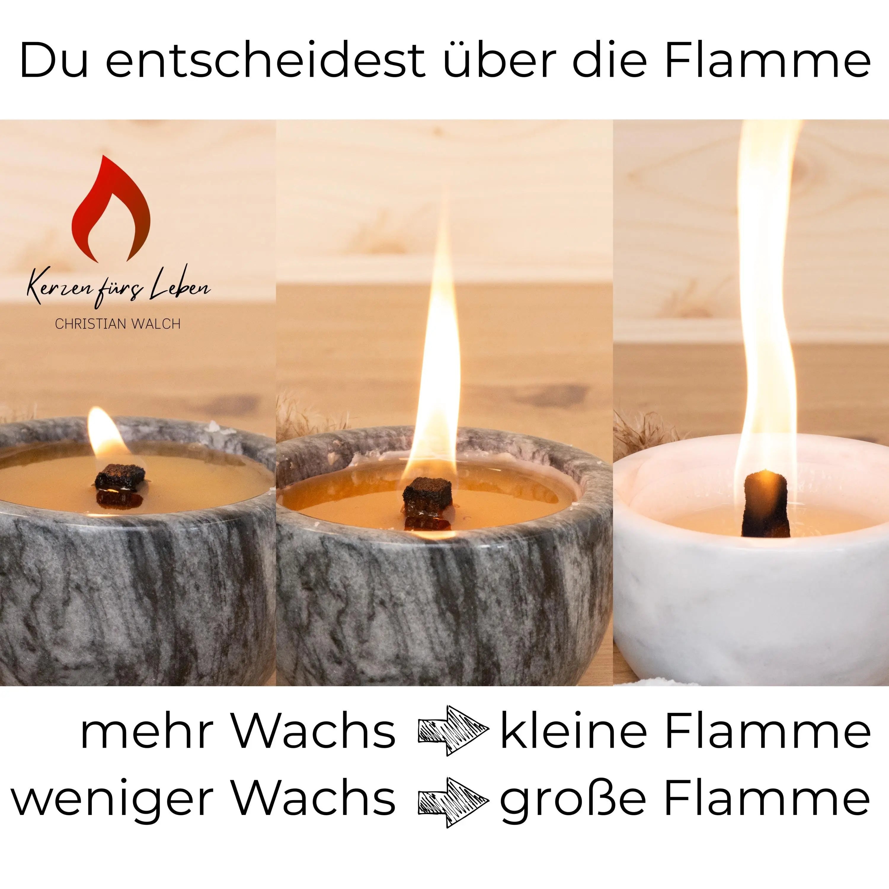 Wachsfresser m. Dauerdocht - Schmelzlicht - Kerzenfresser - 10cm Durchmesser - Recycling v. Kerzenresten - Tischfeuer