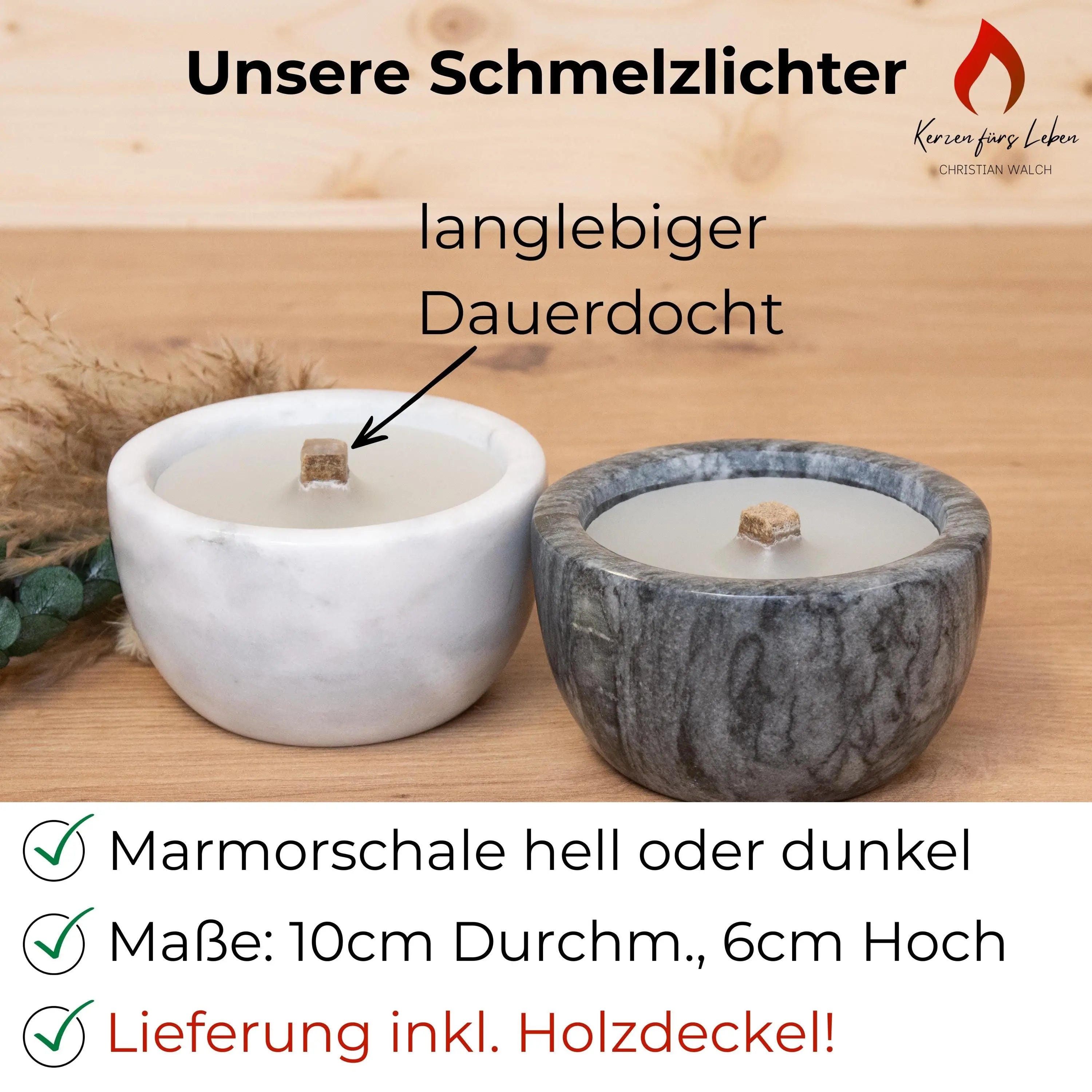 Wachsfresser m. Dauerdocht - Schmelzlicht - Kerzenfresser - 10cm Durchmesser - Recycling v. Kerzenresten - Tischfeuer