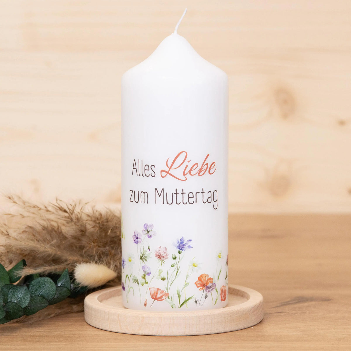 Geschenkkerze zum Muttertag - Kerze - Alles Liebe zum Muttertag - Blumenwiese | Geschenk Muttertag | Muttertagsgeschenk