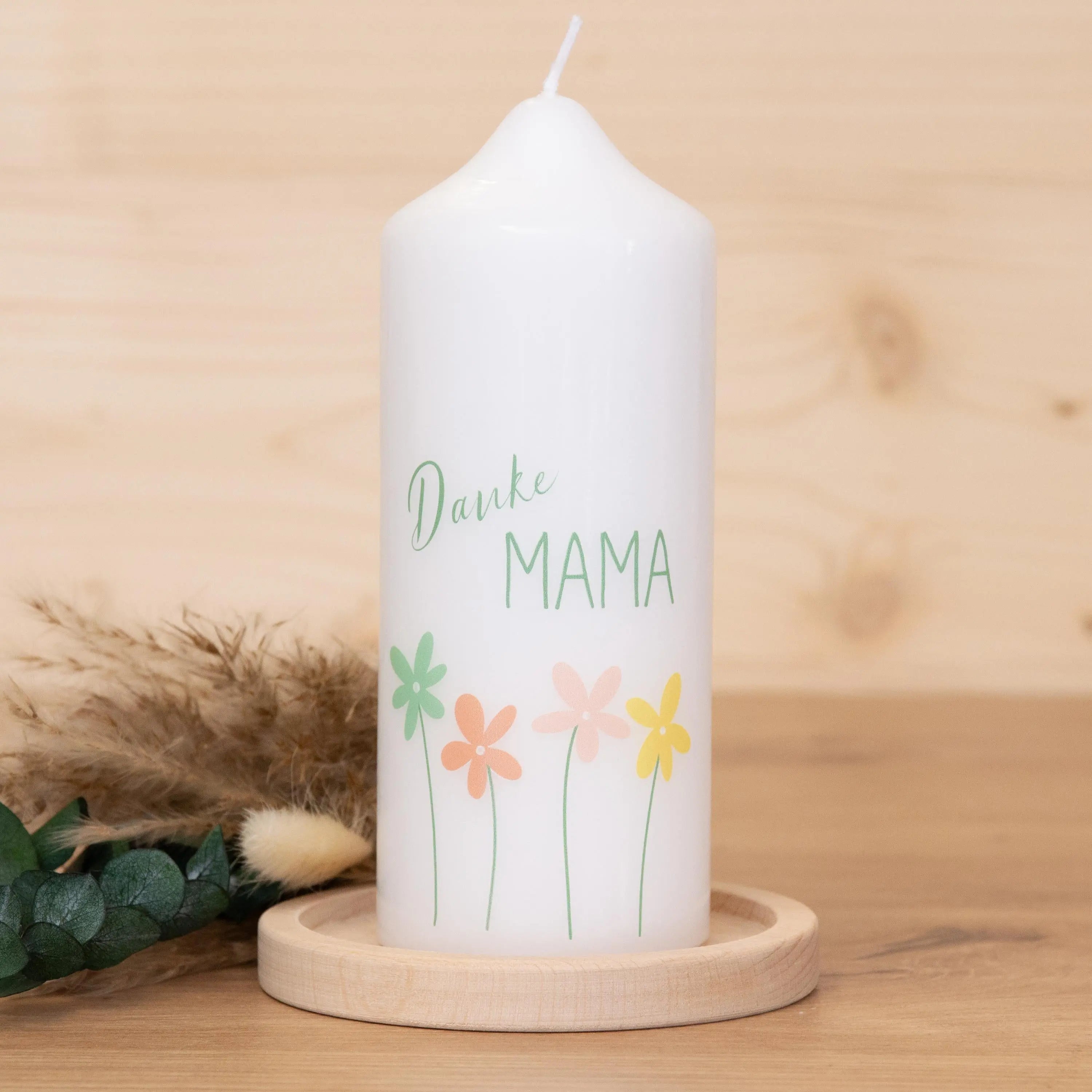 Geschenkkerze zum Muttertag - Blumen - Danke Mama - Blumenwiese | Geschenk Muttertag | Muttertagsgeschenk