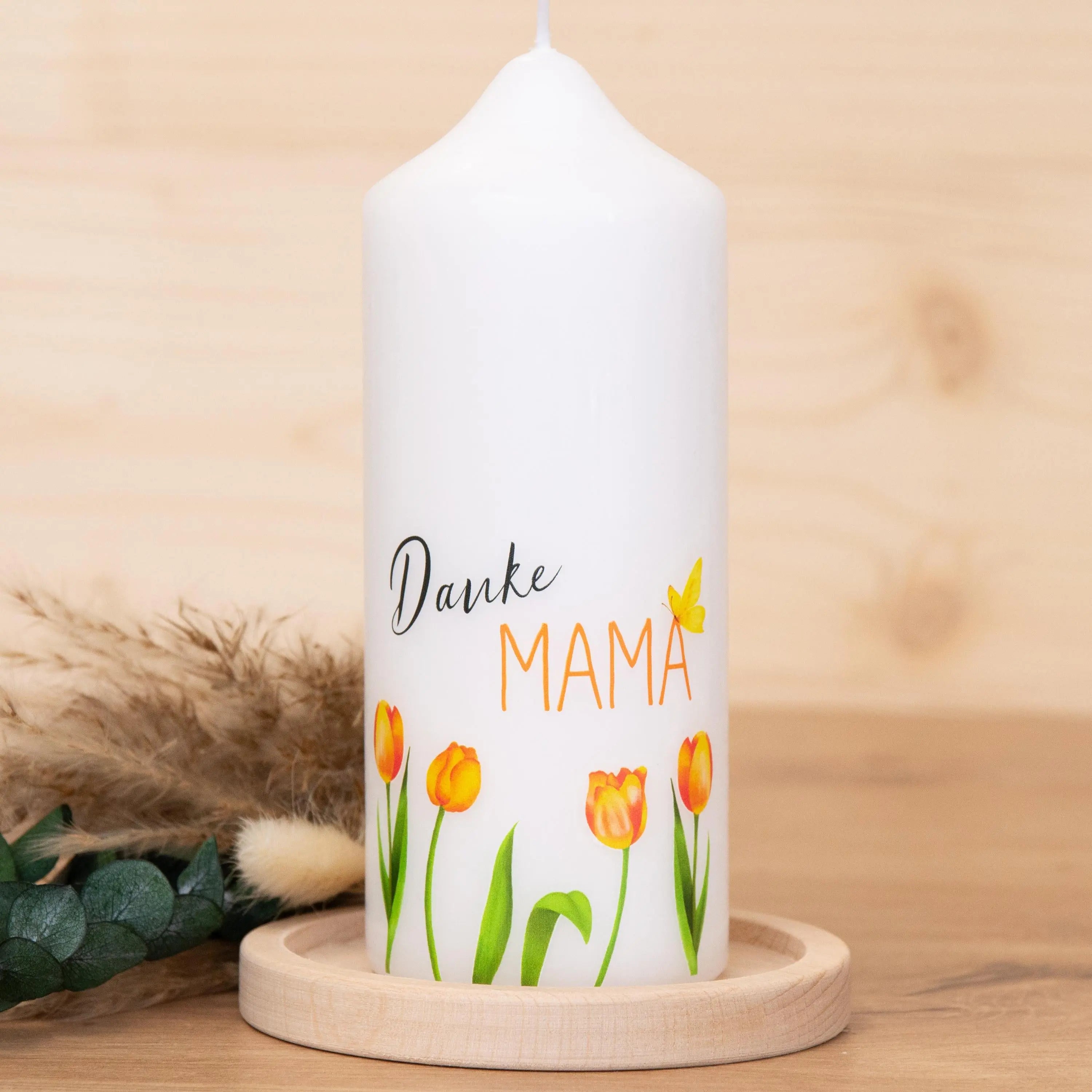 Geschenkkerze zum Muttertag - Tulpen - Danke Mama | Geschenk Muttertag | Muttertagsgeschenk