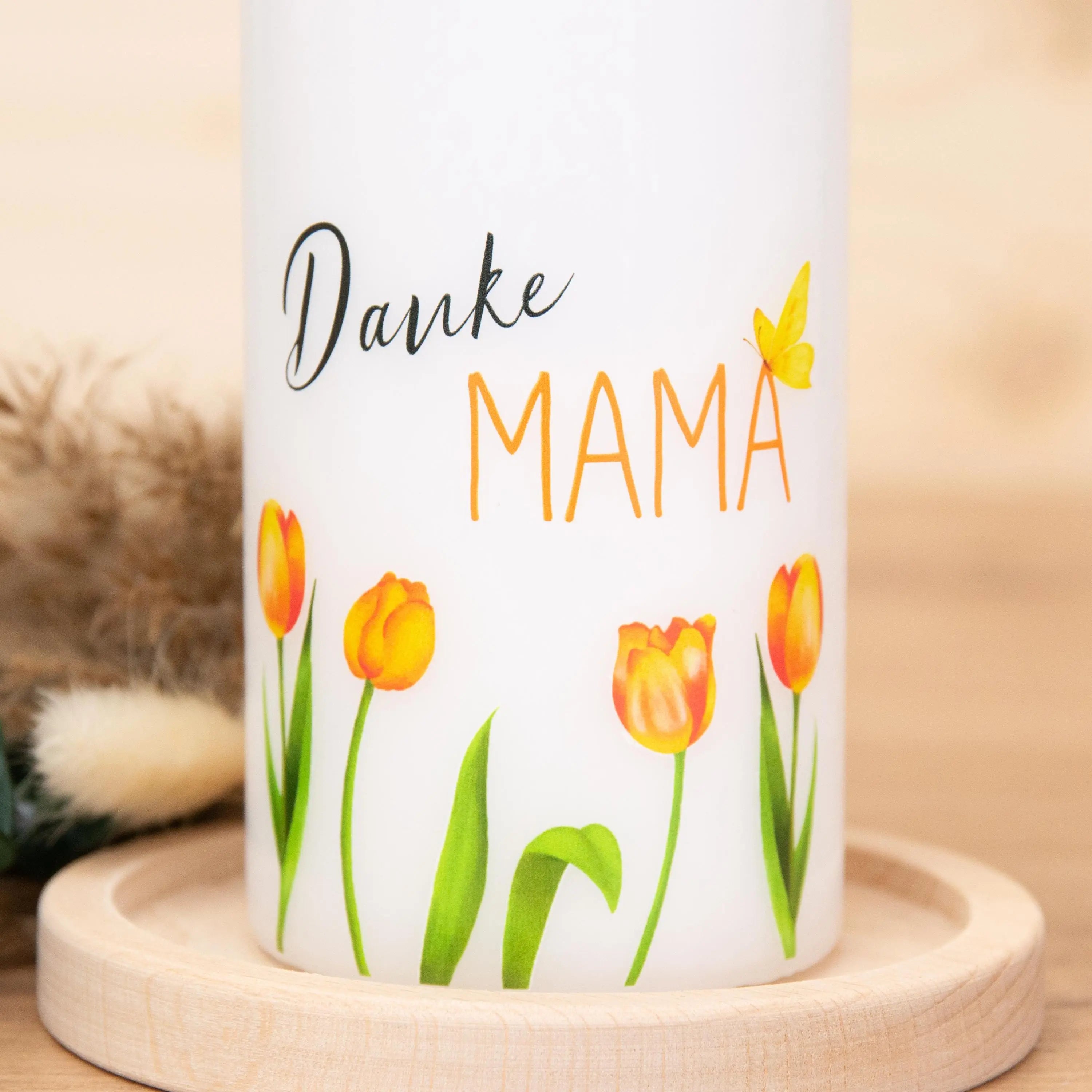 Geschenkkerze zum Muttertag - Tulpen - Danke Mama | Geschenk Muttertag | Muttertagsgeschenk