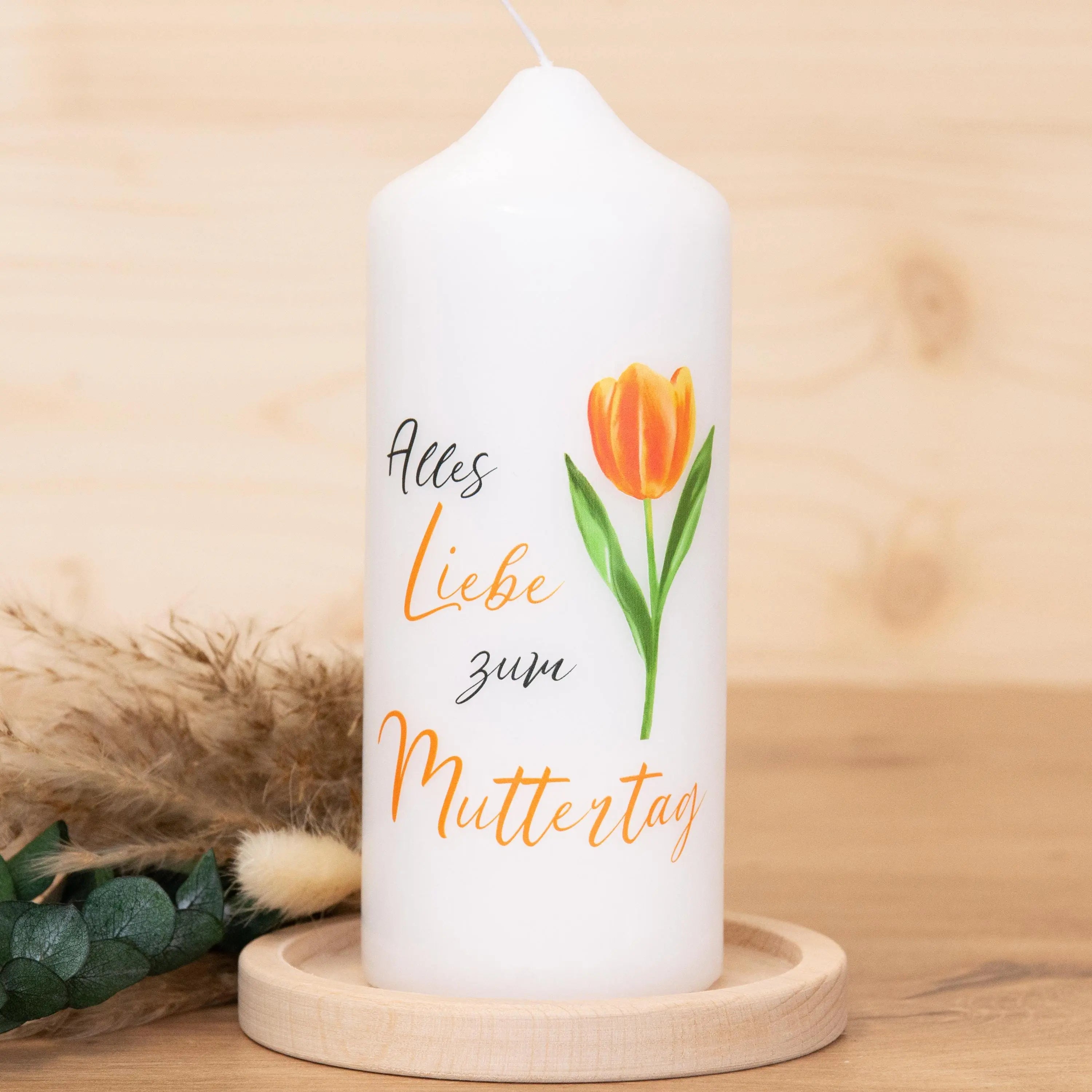 Geschenkkerze zum Muttertag - Tulpe - Alles Liebe zum Muttertag | Geschenk Muttertag | Muttertagsgeschenk