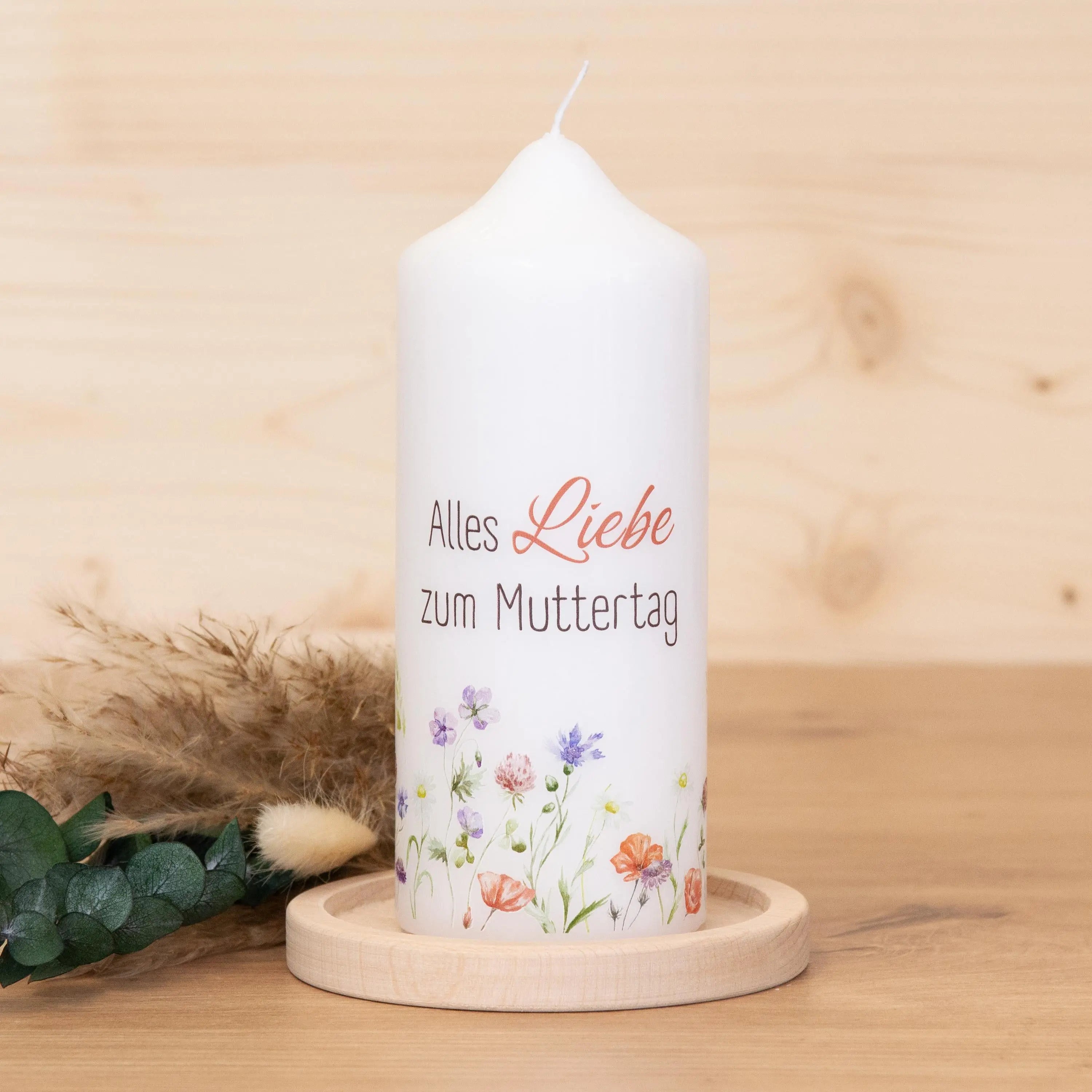 Geschenkkerze zum Muttertag - Kerze - Alles Liebe zum Muttertag - Blumenwiese | Geschenk Muttertag | Muttertagsgeschenk