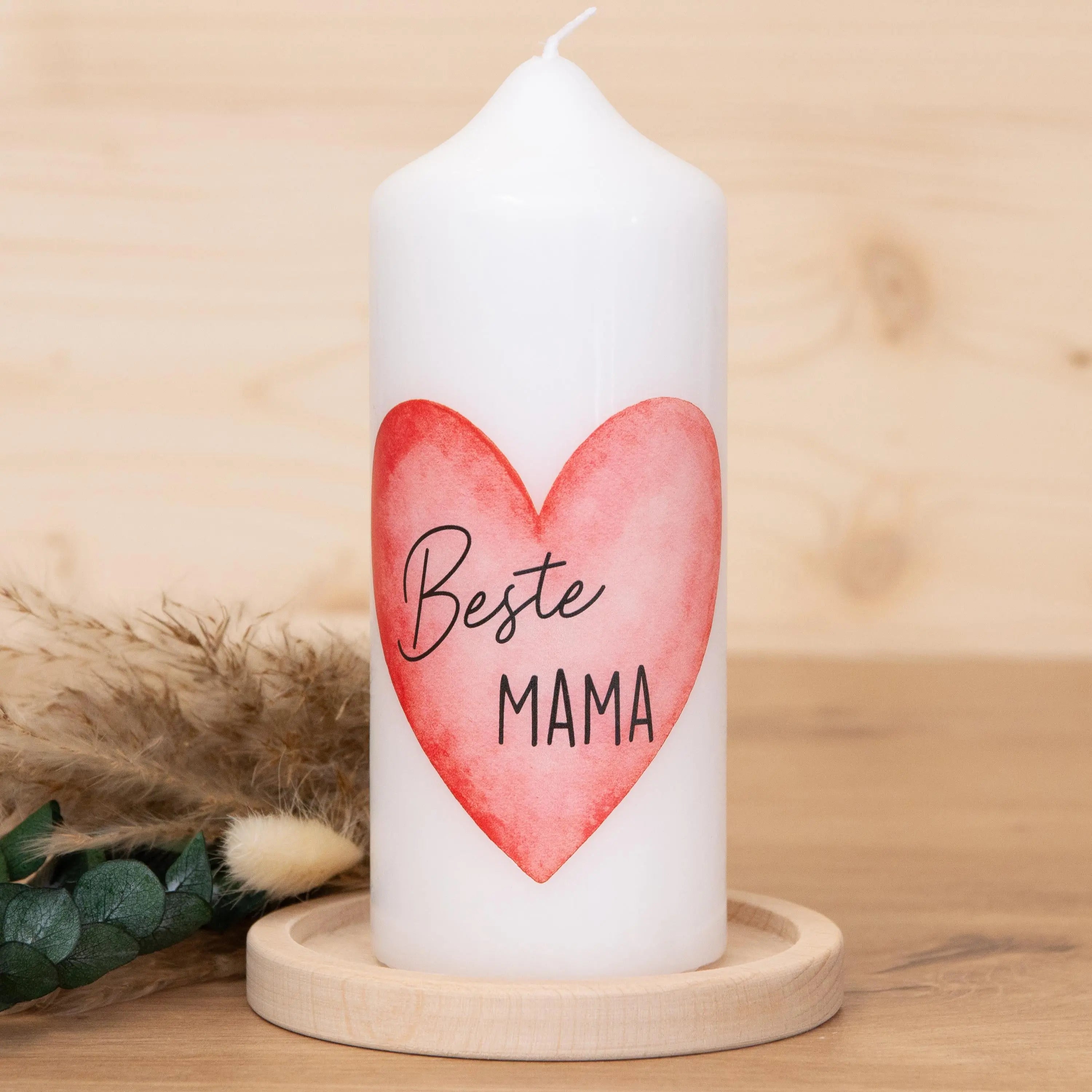 Geschenkkerze zum Muttertag - Kerze - Beste Mama - Herz | Geschenk Muttertag | Muttertagsgeschenk