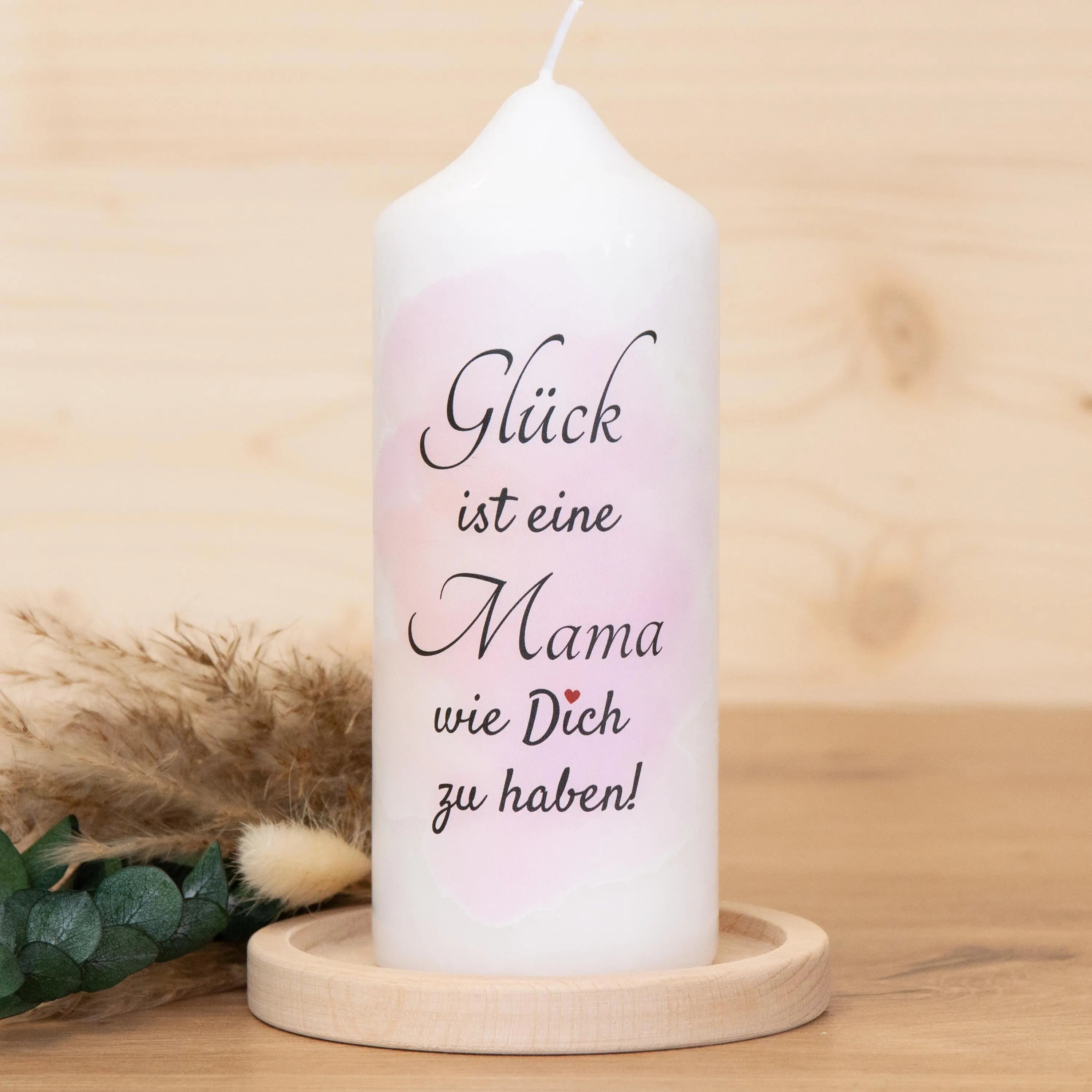 Geschenkkerze zum Muttertag - Kerze - Glück ist eine Mama | Geschenk Muttertag | Muttertagsgeschenk