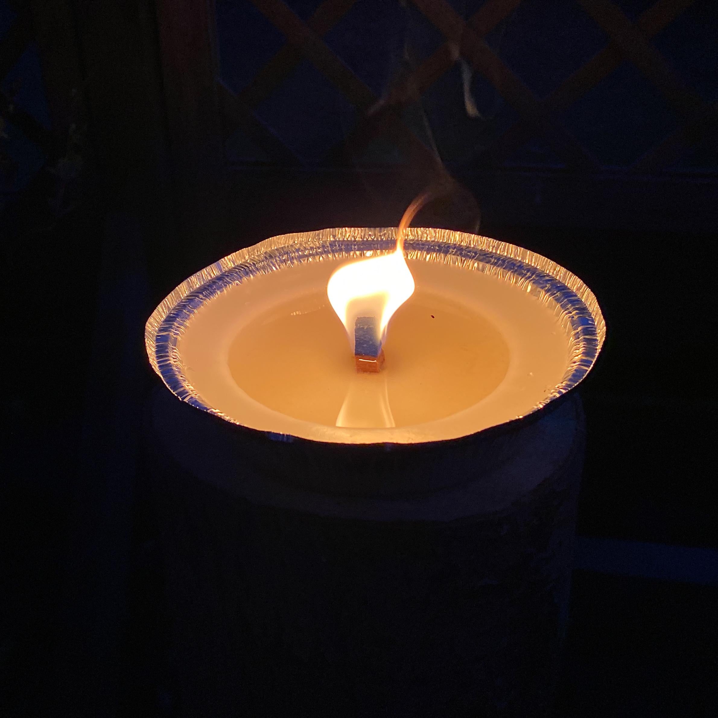 Nachhaltige Flammschale 16 cm aus Recycling-Wachs | Outdoor Kerze Garten Terrasse Balkon | Wiederverwendbar mit Dauerdocht | Upcycling Deko