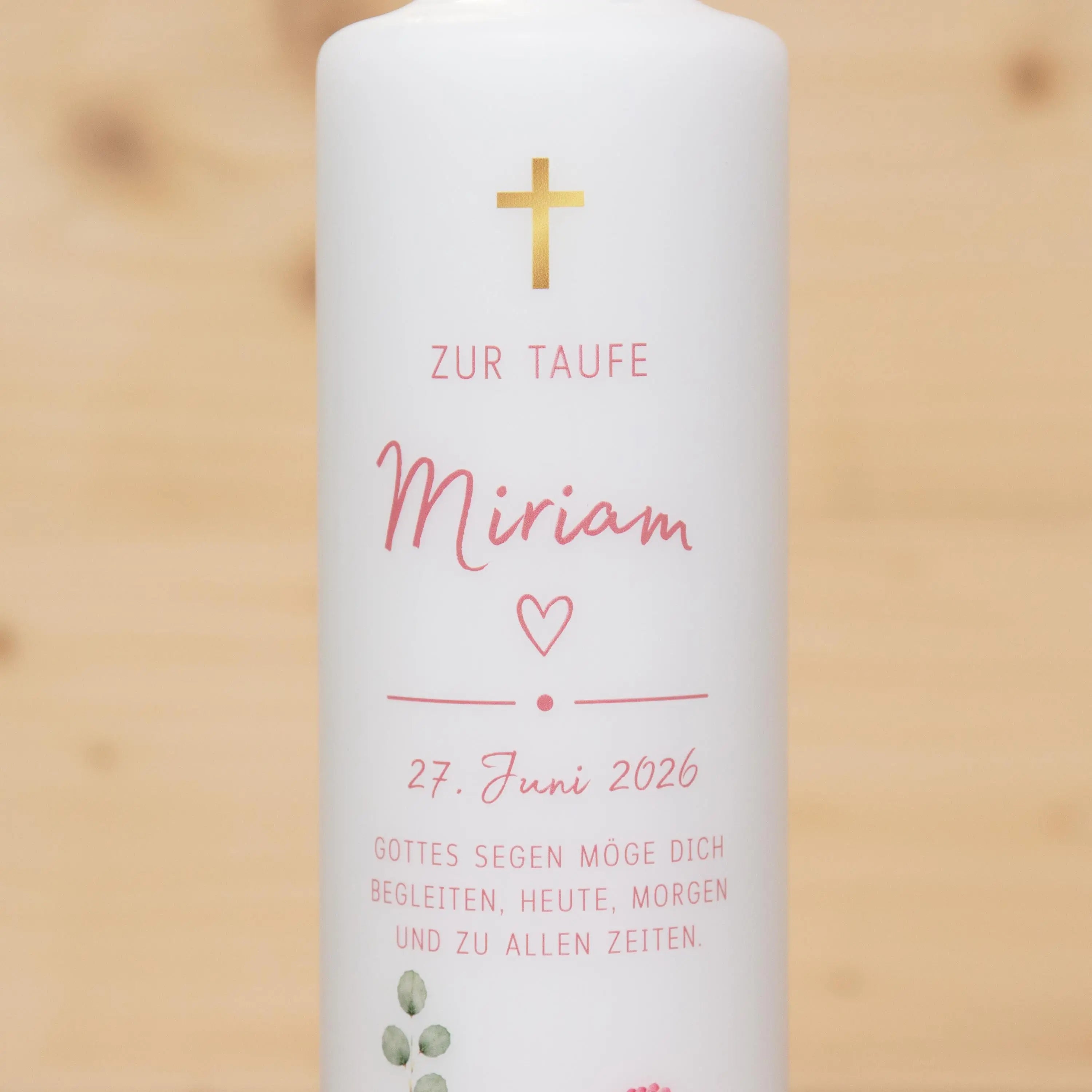 personalisierte Taufkerze - Miriam - Wildblumen - Für die Taufe, Kerze zur Taufe, Taufkerze, Geschenk zur Taufe