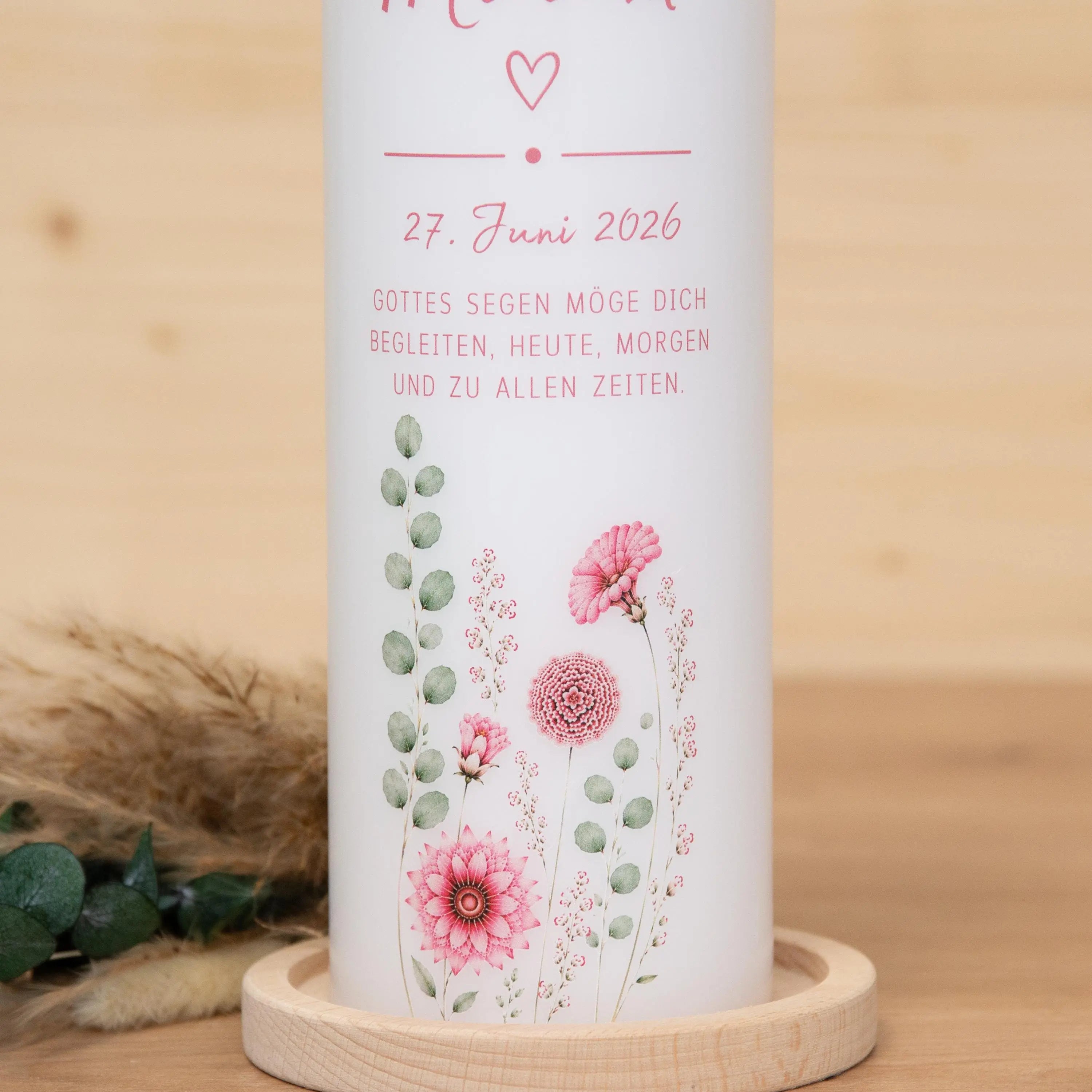personalisierte Taufkerze - Miriam - Wildblumen - Für die Taufe, Kerze zur Taufe, Taufkerze, Geschenk zur Taufe