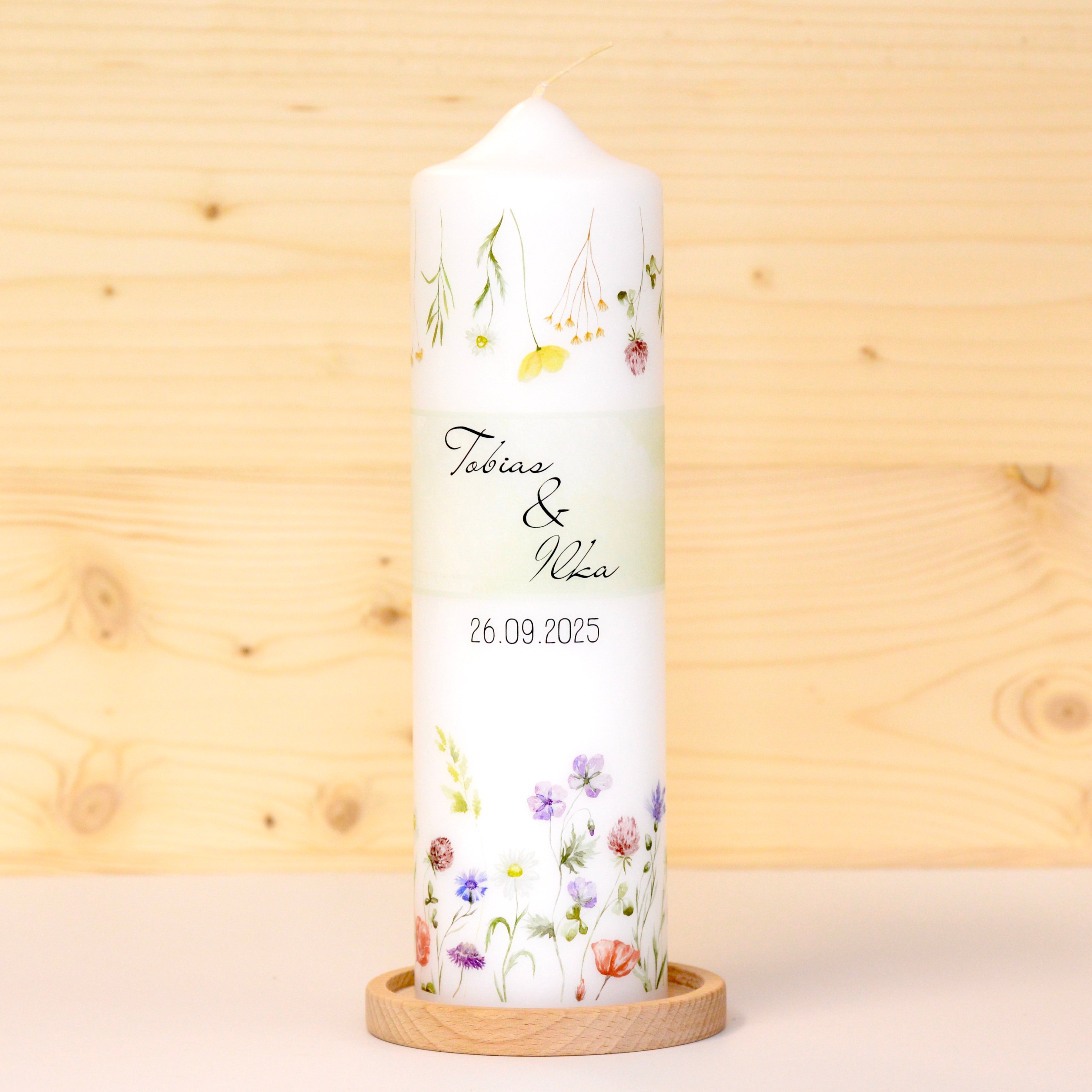 Hochzeitskerze - Blumenwiese