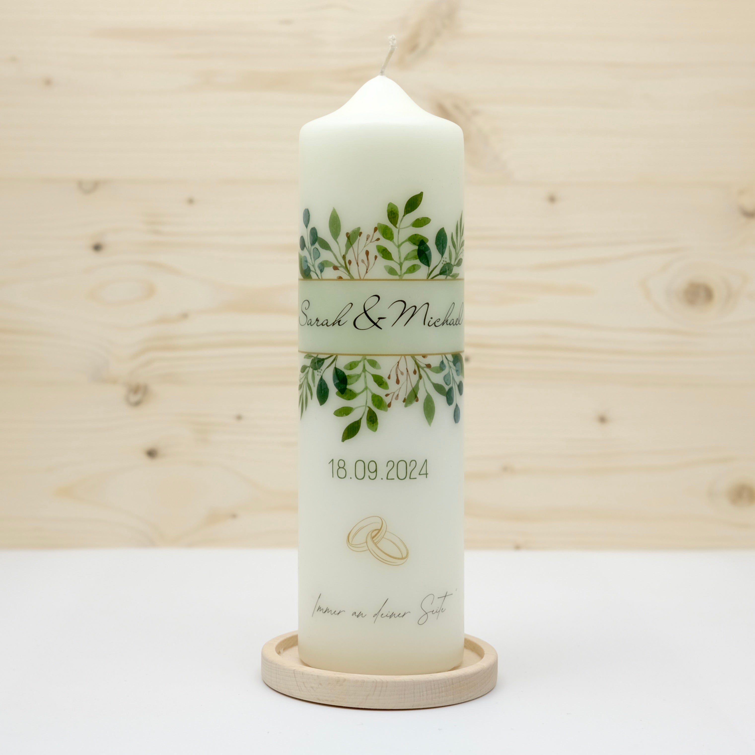 Hochzeitskerze Blätterband