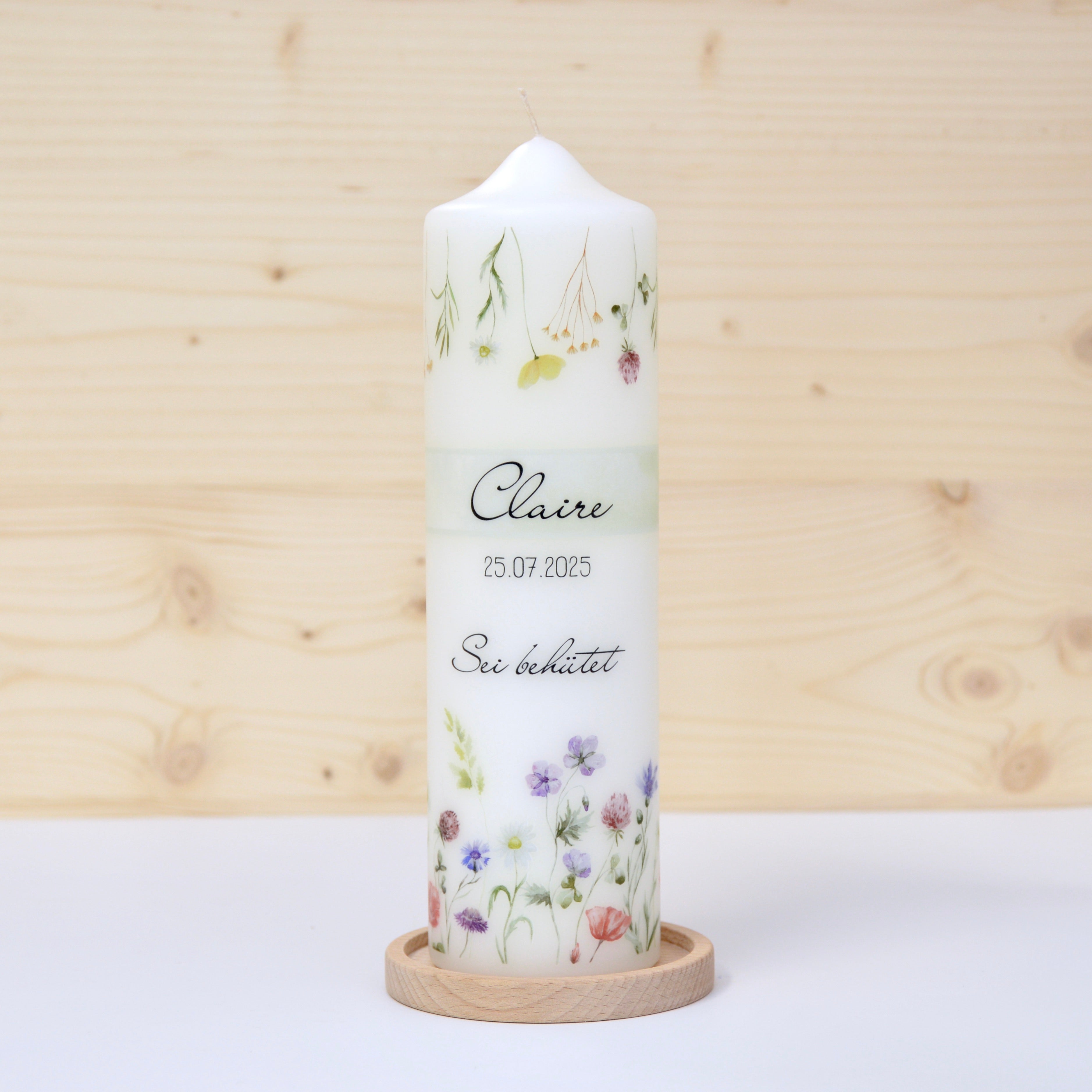 Taufkerze Blumenwiese Claire