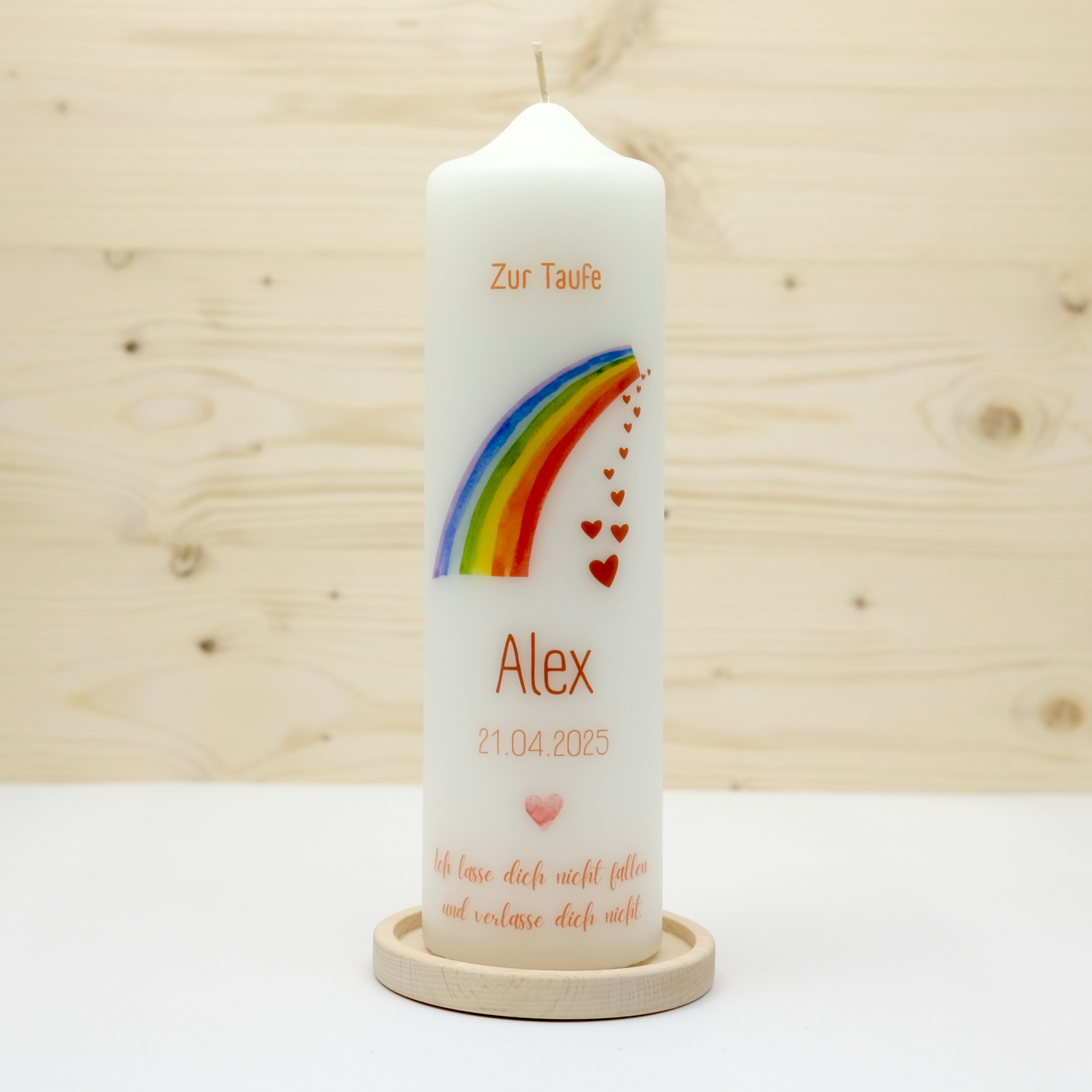 Taufkerze Regenbogen Alex