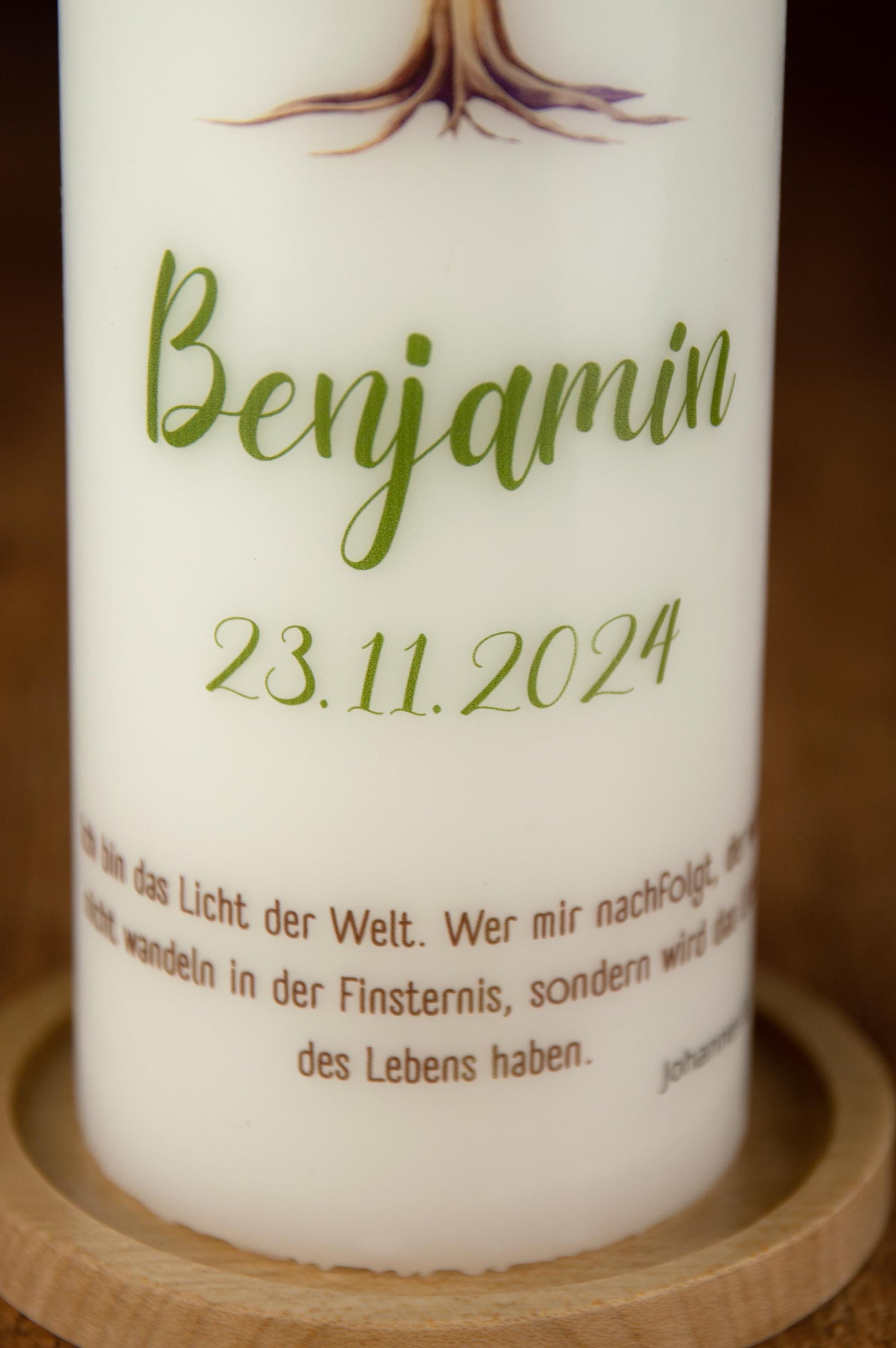 Taufkerze Lebensbaum - Benjamin - individuelle Fertigung - Für die Taufe