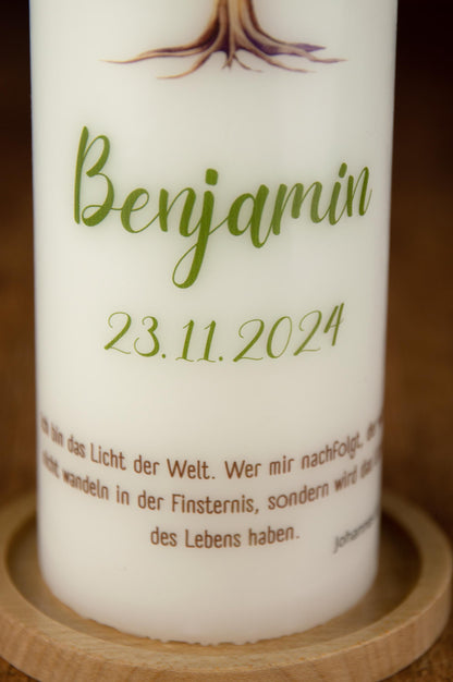 Taufkerze Lebensbaum - Benjamin - individuelle Fertigung - Für die Taufe