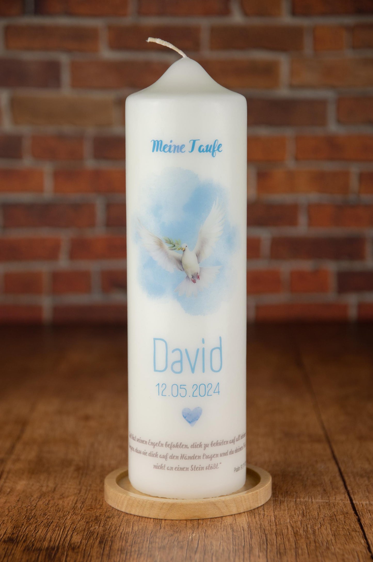 Taufkerze Taube - David - individuelle Fertigung - Für die Taufe