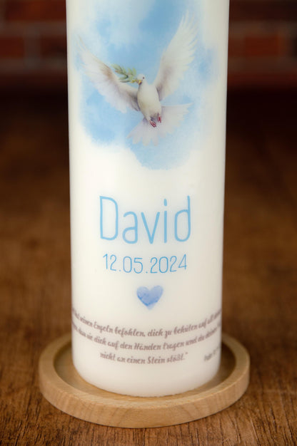Taufkerze Taube - David - individuelle Fertigung - Für die Taufe