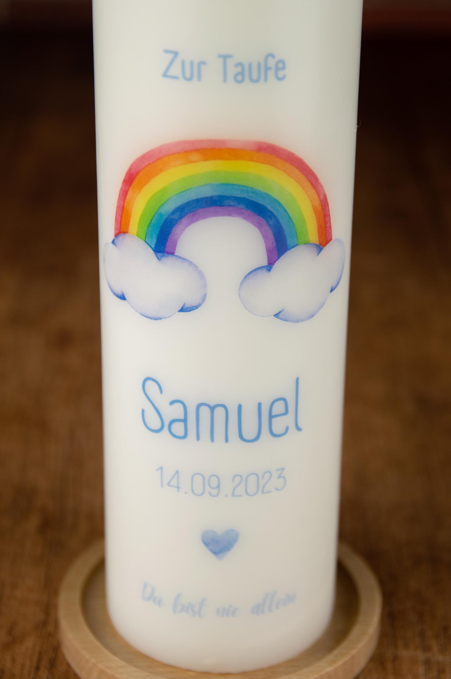 Taufkerze Regenbogen - Samuel - individuelle Fertigung - Für die Taufe